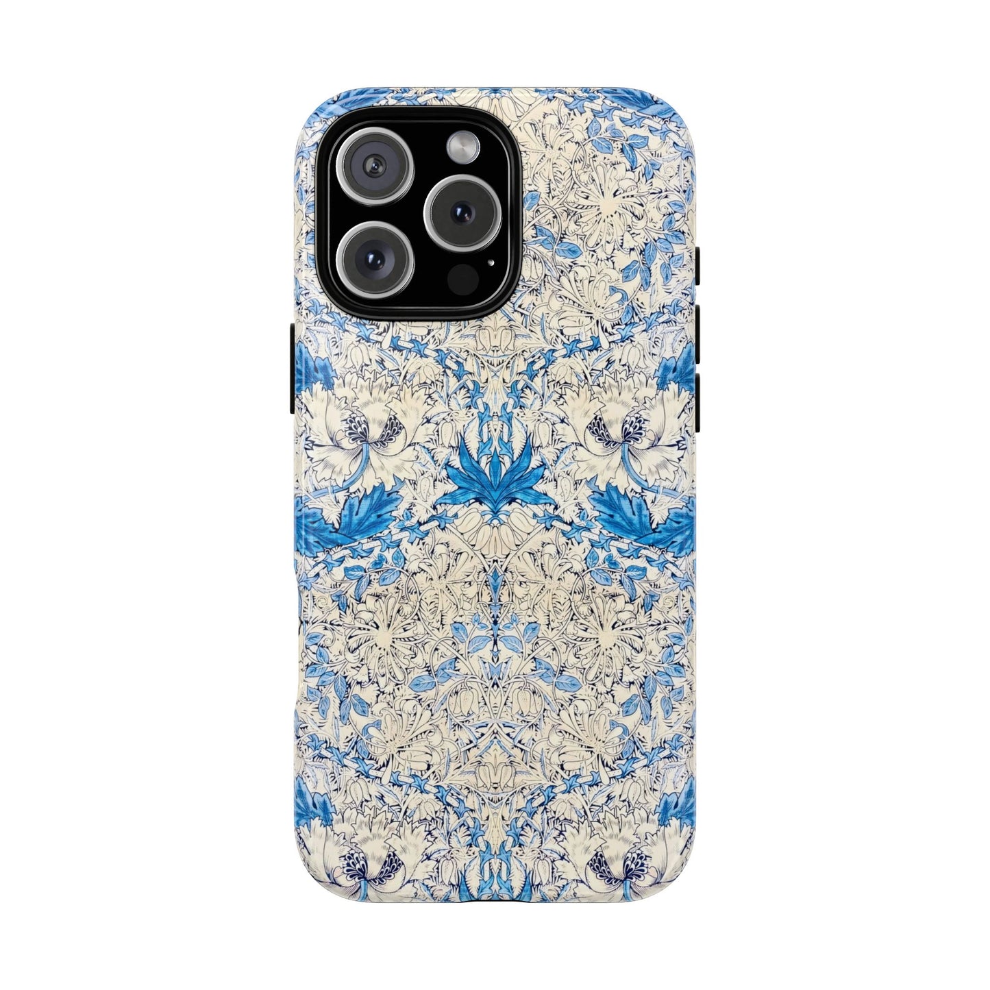 Elegant Floral Phone Case, Tough iPhone Cover, Stylish Mobile Protector, Blue Patterned Case, Unique Gift for Her