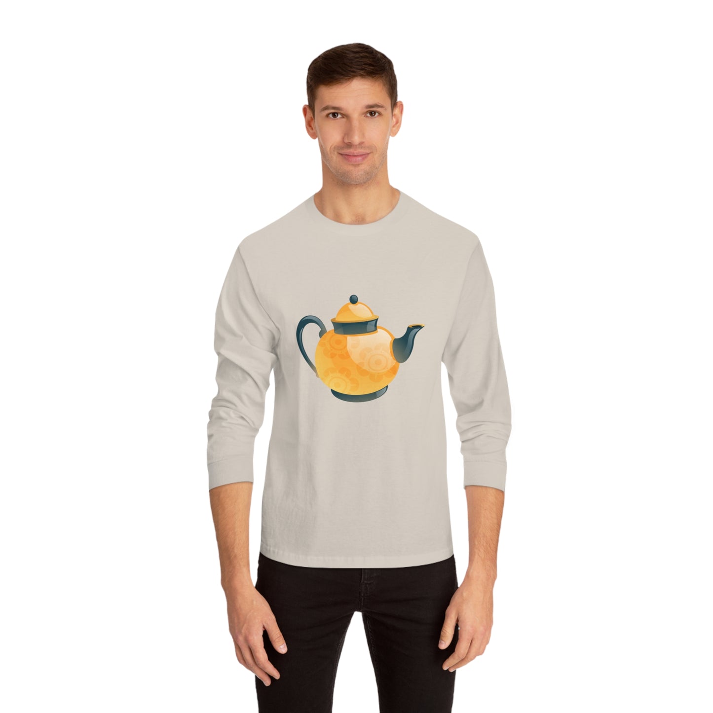 Unisex Classic Long Sleeve T-Shirt - Classic British Tea Kettle - Timeless Elegance in Tea Time