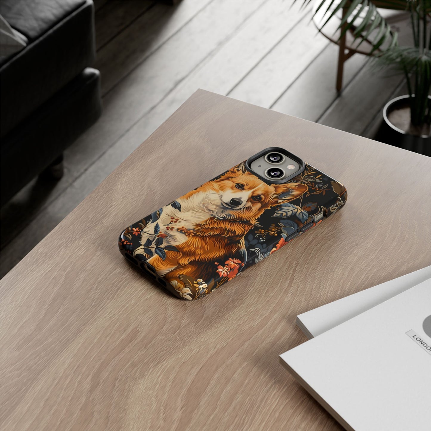 Corgi Floral Phone Case - Tough Cases for Dog Lovers, Cute Pet Accessories, Gift for Dog Owners, Floral Design, Personalized Tech Cover