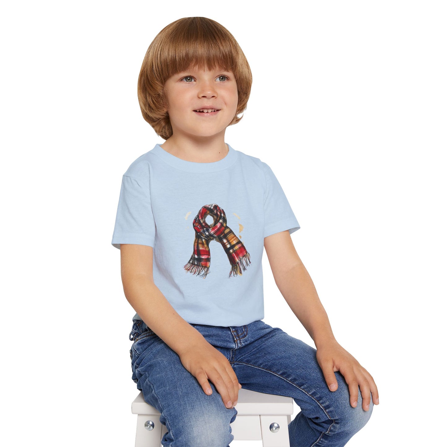 Warm & Cozy Toddler T-Shirt - British Plaid Scarf Design
