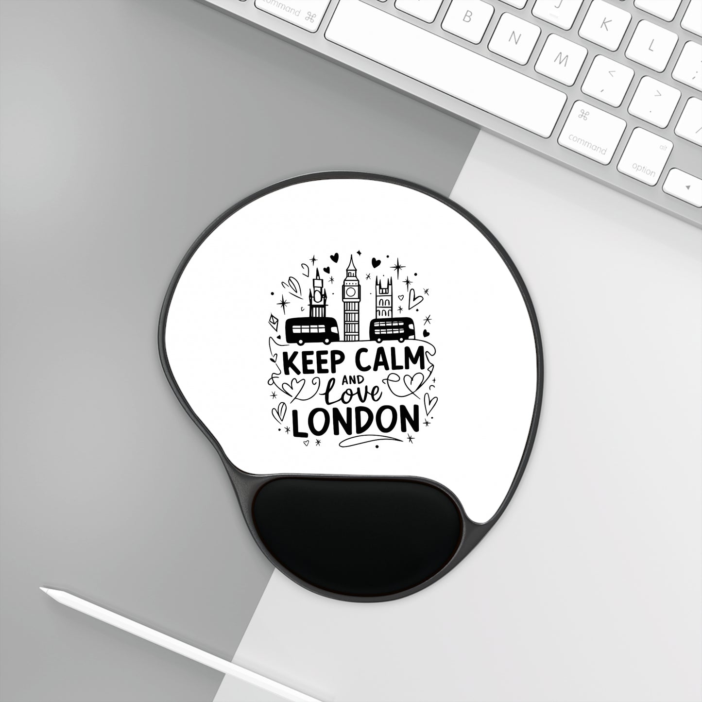 London Love Mouse Pad, Keep Calm Mousepad, Wrist Rest Pad, Office Desk Accessories, Gamer Gifts, Cute Laptop Décor