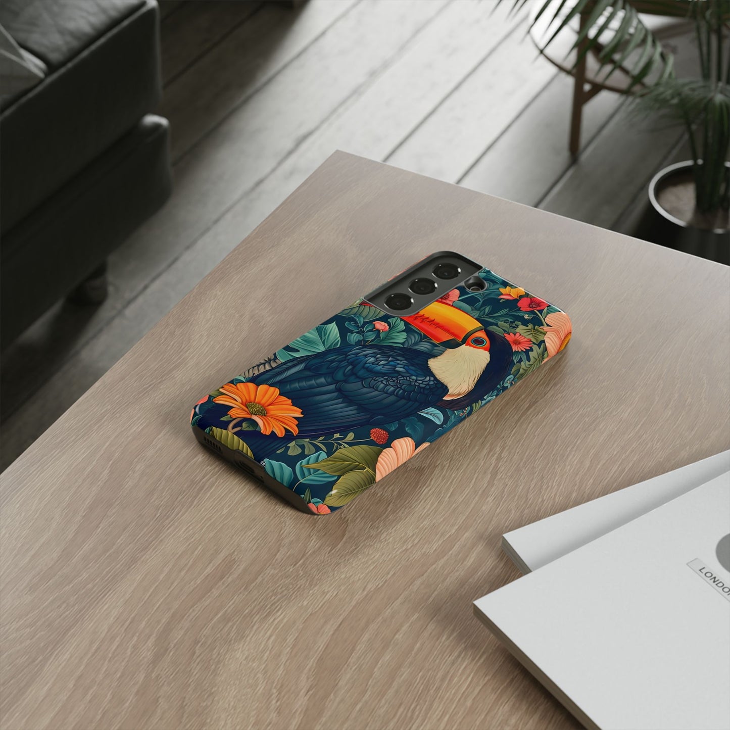 Tropical Toucan Phone Case - Cute Animal Design, Nature Lover Gift, Floral Pattern, Bird Lover Accessory, Summer Vibes