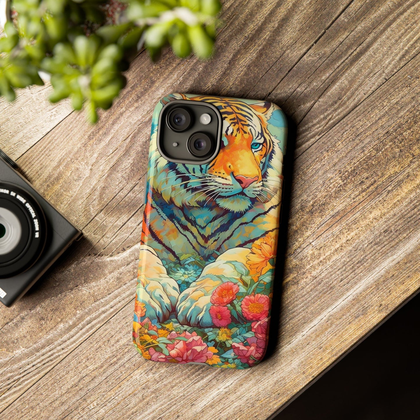 Tiger Jungle Phone Case, Colorful Tough Cases, Animal Lover Gift, Nature Phone Cover, Wildlife Decor, Birthday Present