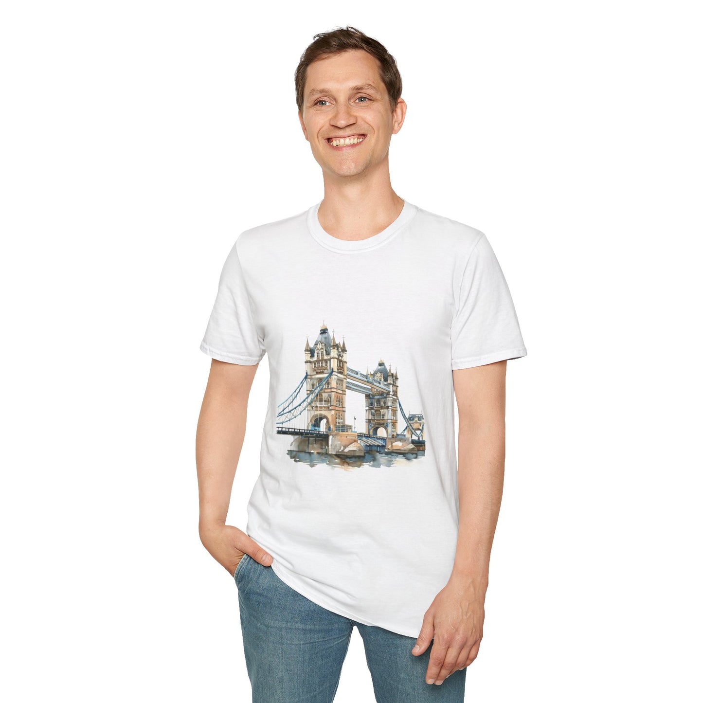 Unisex Softstyle T-Shirt - Classic London Bridge Scene