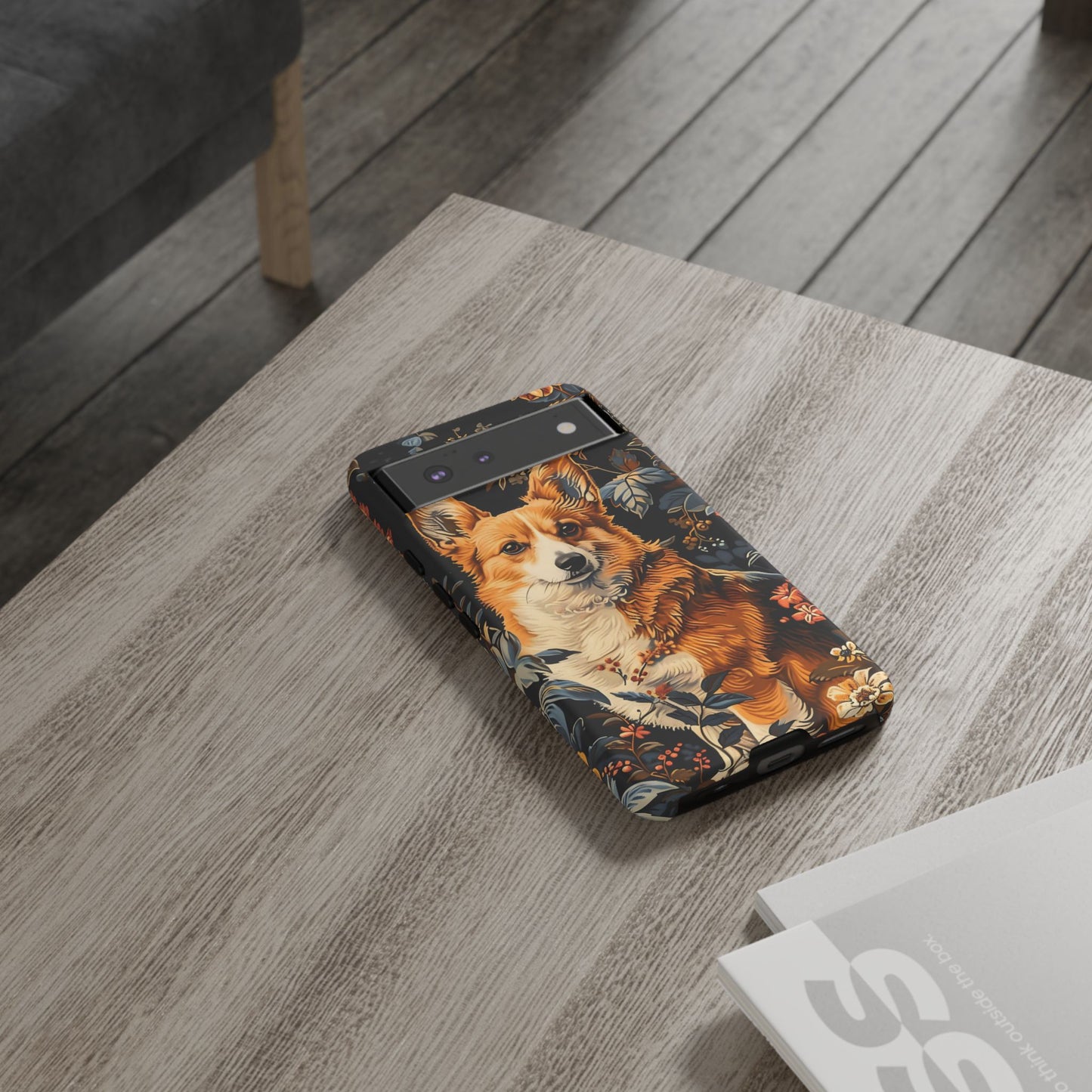 Corgi Floral Phone Case - Tough Cases for Dog Lovers, Cute Pet Accessories, Gift for Dog Owners, Floral Design, Personalized Tech Cover