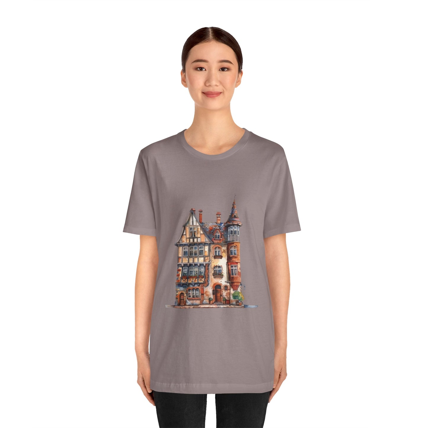 Unisex Jersey Short Sleeve Tee - Countryside Charm - The Classic British Village House