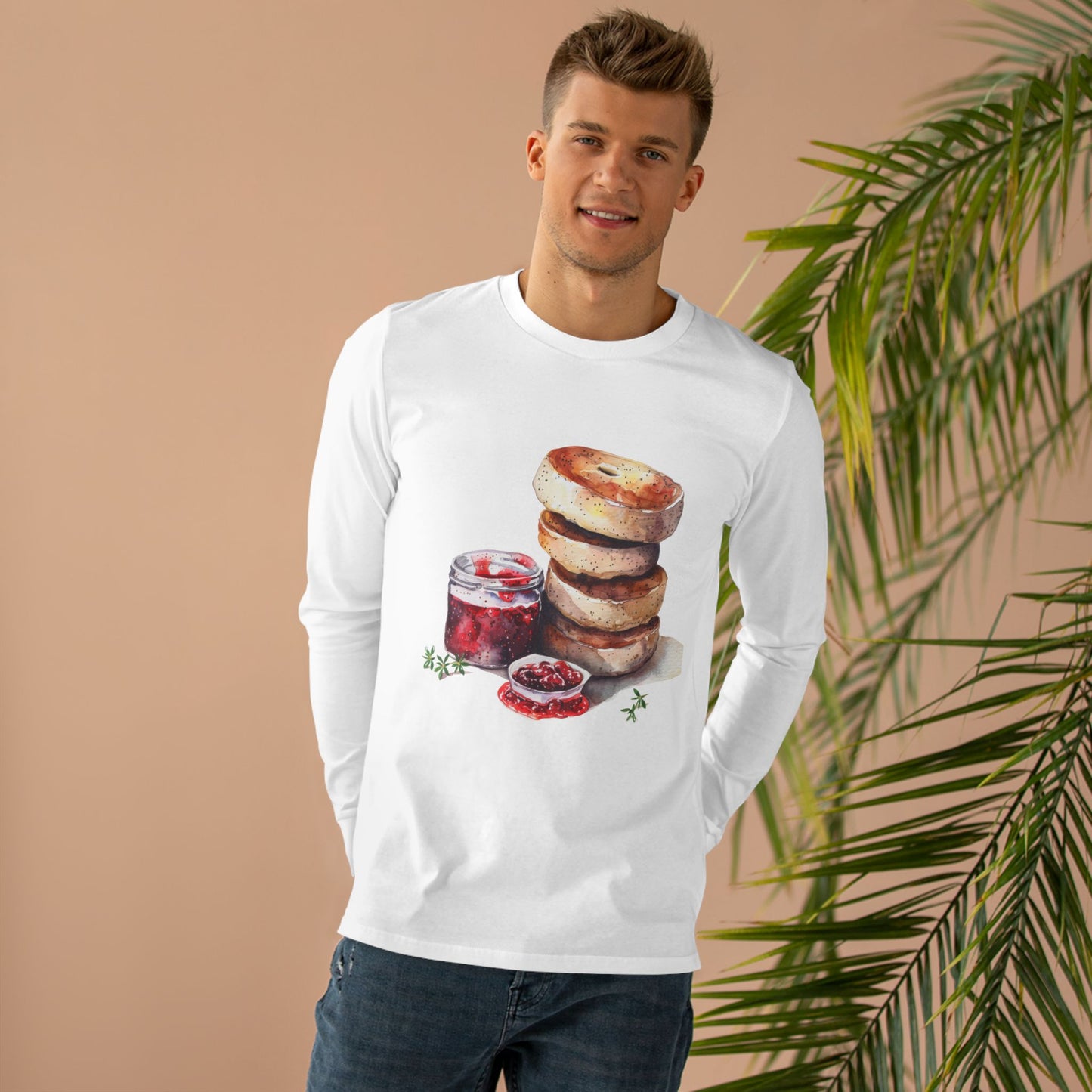 Men’s Base Longsleeve Tee - British Food - Savory Classics and Traditional Delights
