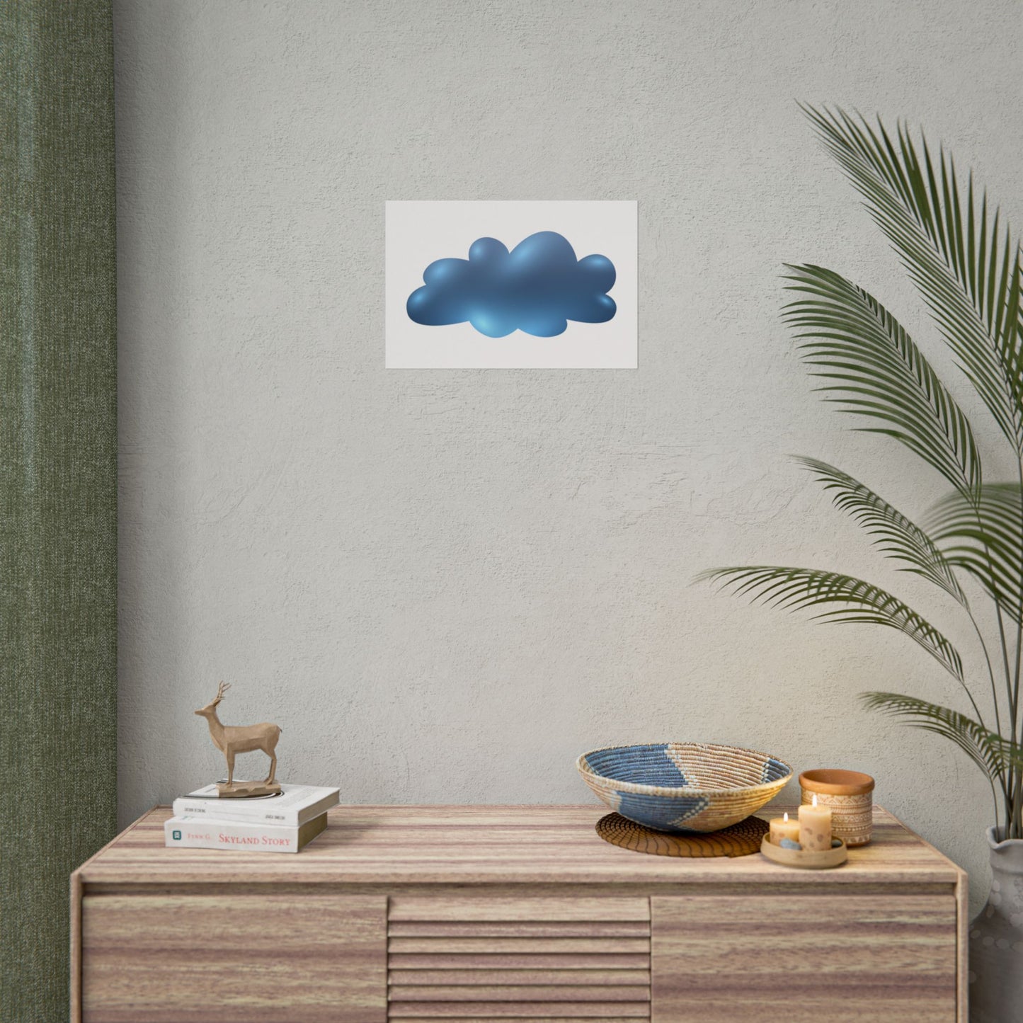 Blue Cloud Art Print, Minimalist Wall Decor, Kids Room Wall Art, Nursery Poster, Aesthetic Home Decor, Modern Art Print