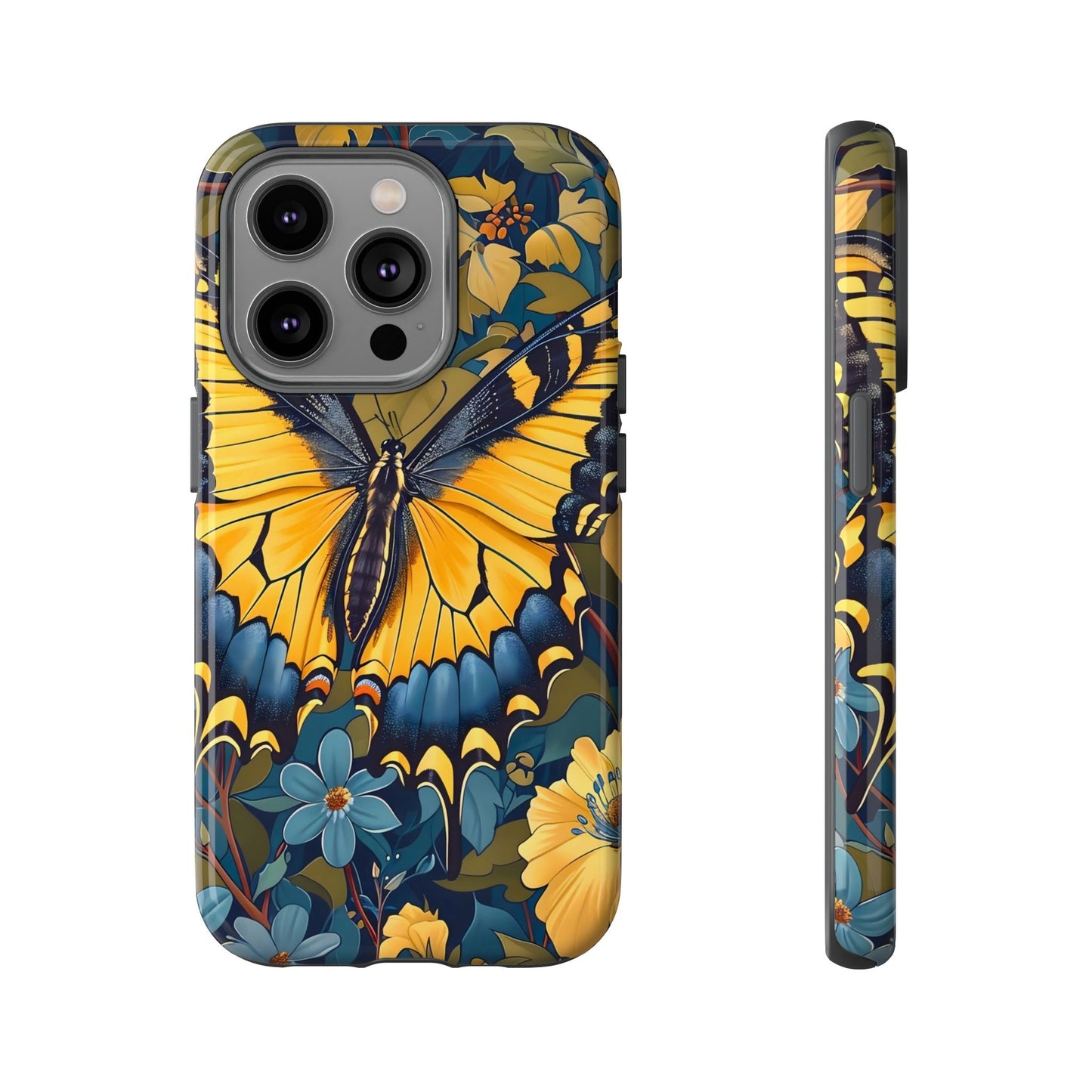 Colorful Butterfly Phone Case, Floral Design, Tough Cases, Protective Cover, Gifts for Nature Lovers, Birthday Present