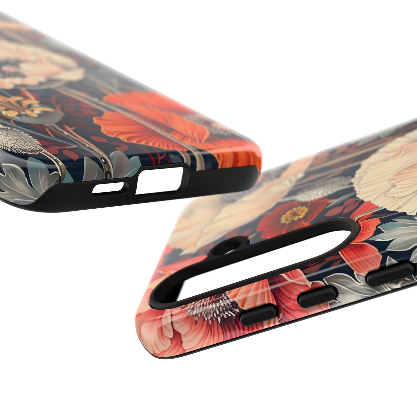 Floral iPhone Case, Tough Phone Cover, Artistic Protection, Flower Design, Unique Gift for Her, Phone Accessory, Trendy Tech