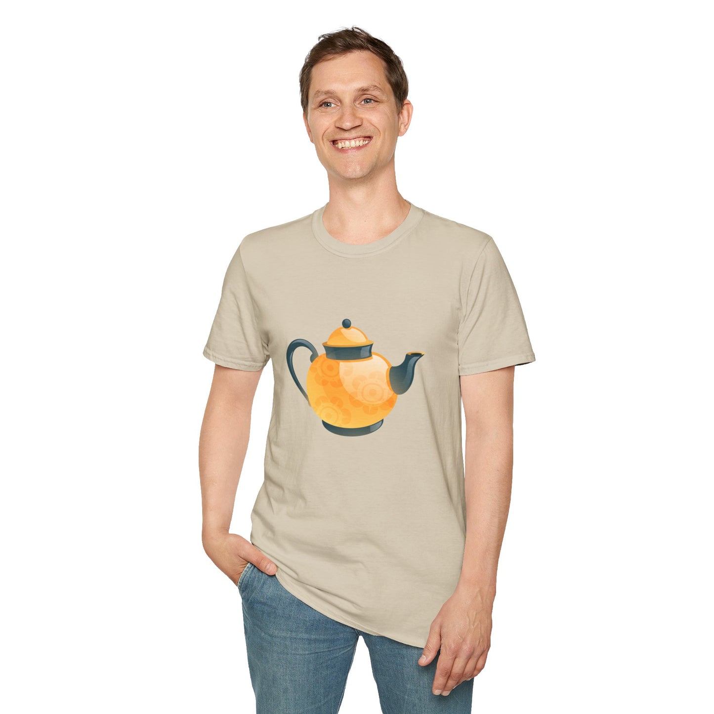 Unisex Softstyle T-Shirt - Timeless Elegance in Tea Time British Tea Kettle