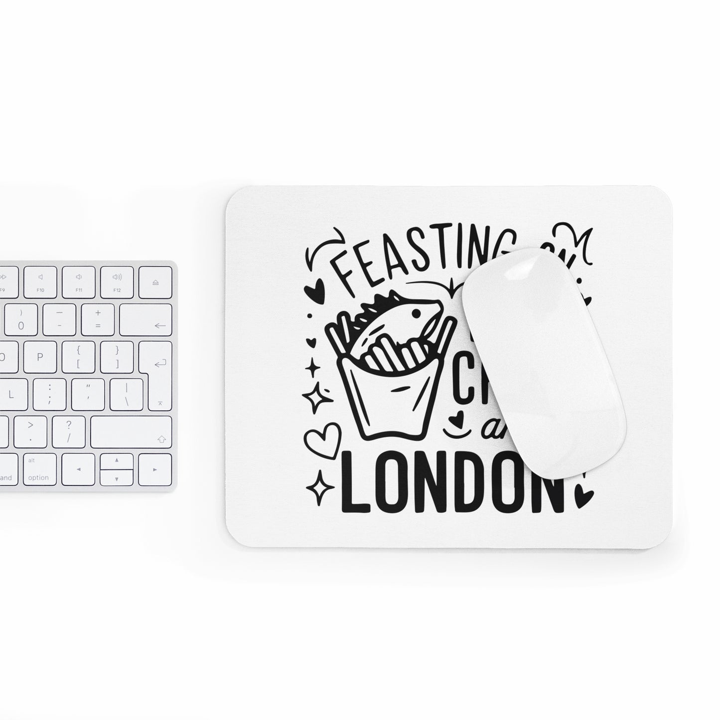 Fish and Chips Mouse Pad, London Gift for Foodies, Desk Accessory, Home Office Decor, Quirky Kitchenware