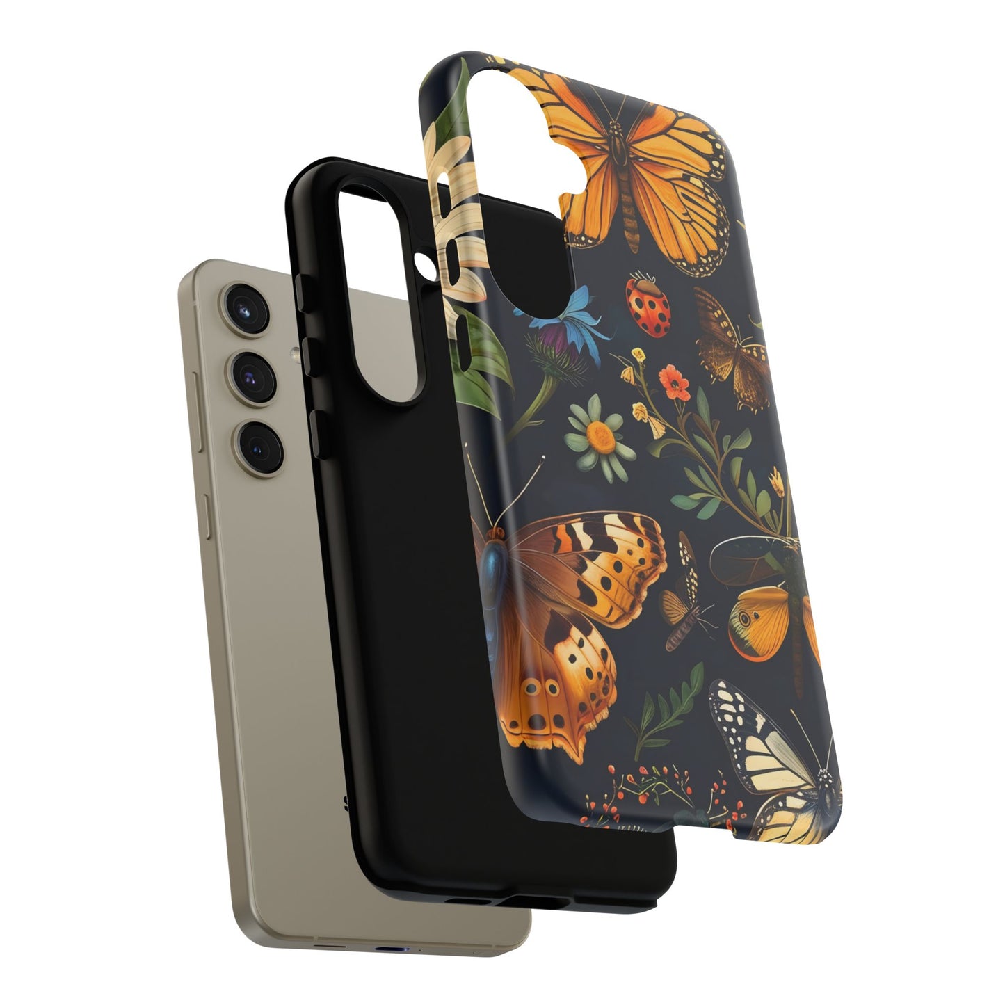 Nature-Inspired Phone Case | Floral Butterfly Design, Tough Phone Cover, Gift for Nature Lovers, Cute Butterfly Case, Home Decor