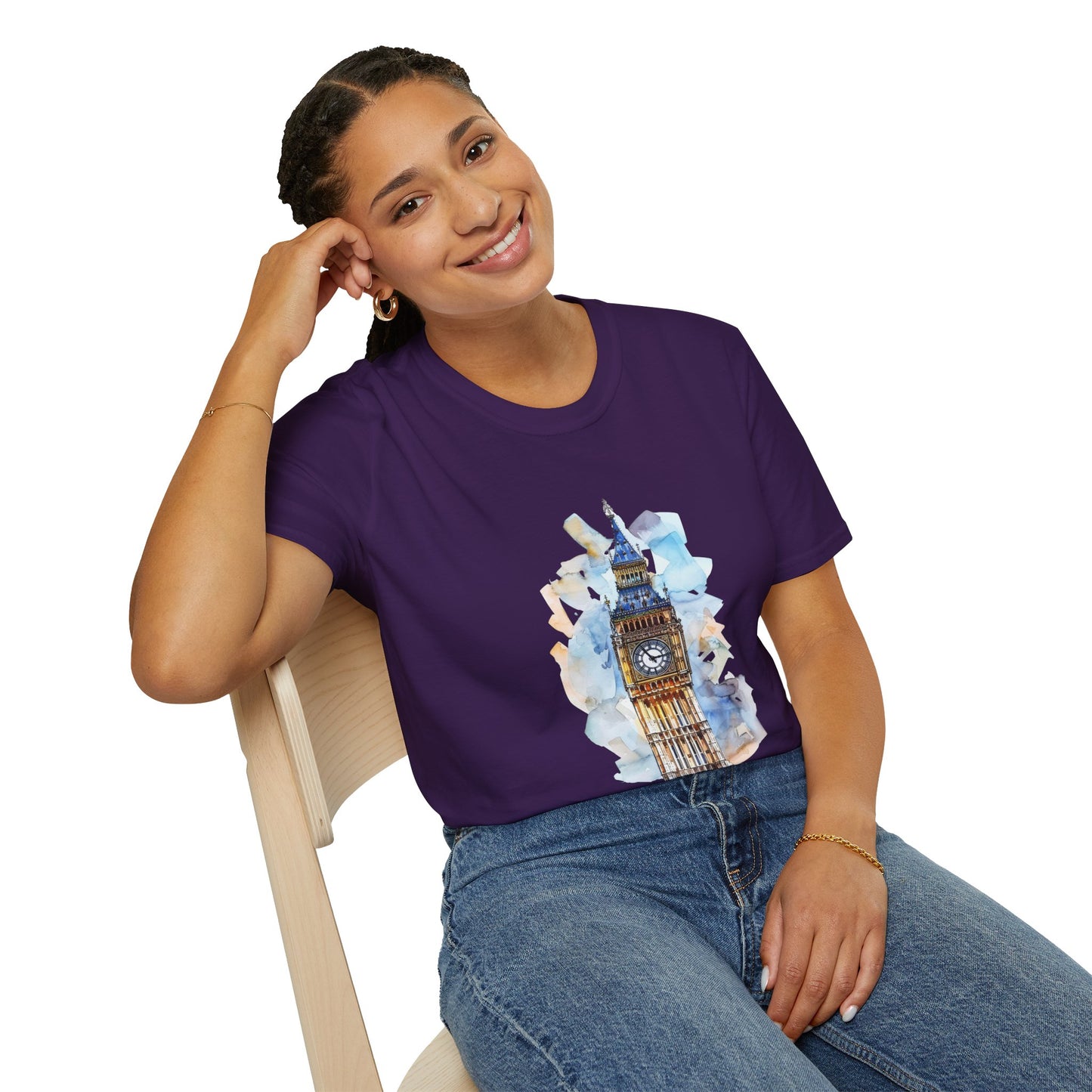 Unisex Softstyle T-Shirt - Towering Time - Big Ben and British Heritage