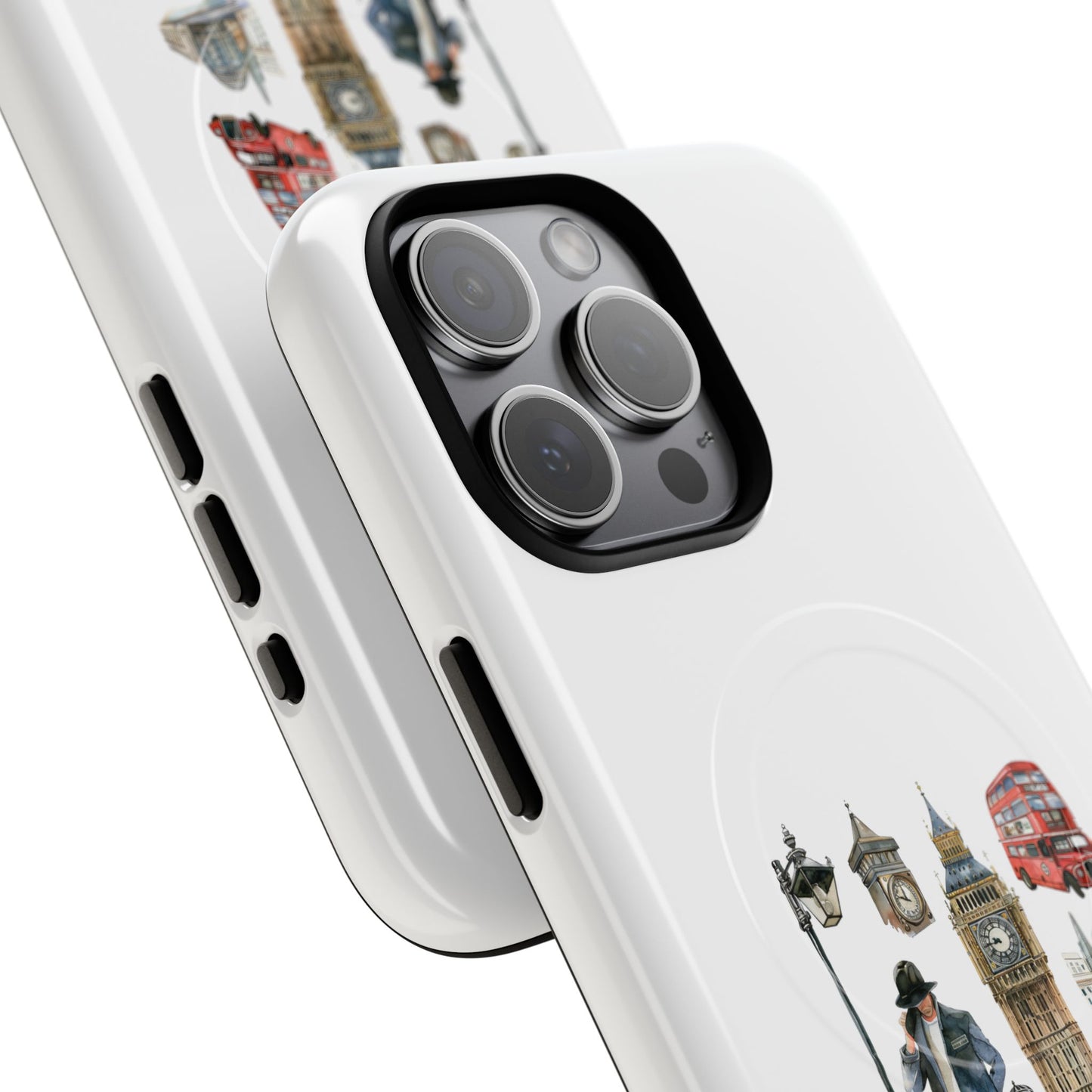 London-Themed Tough Magnetic Phone Case, Durable iPhone Cover, Gift for Travelers, Unique Cell Phone Accessories