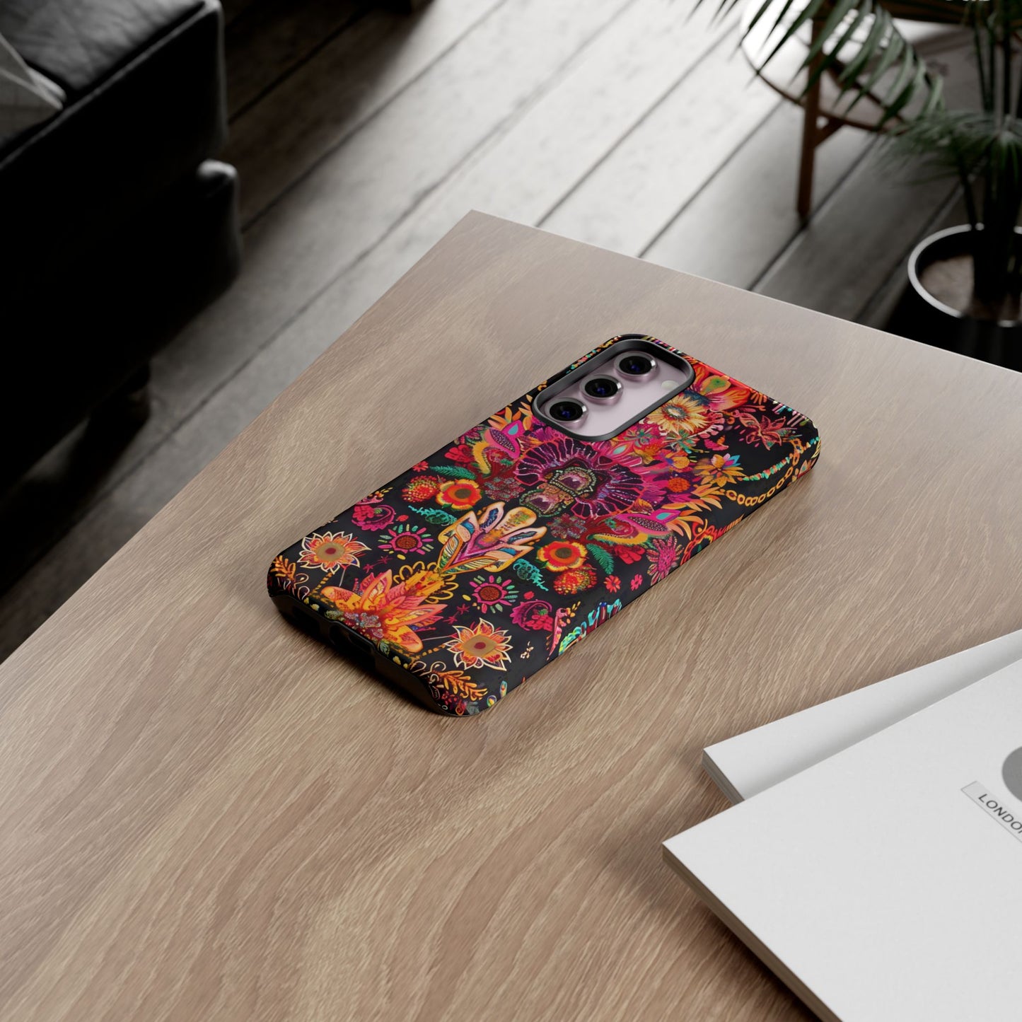 Colorful Floral Phone Case, Tough Cases, Unique Phone Cover, Boho Style Accessory, Gift for Her, Trendy Smartphone Protection