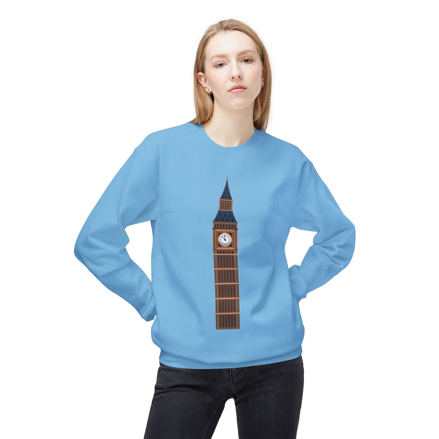 Unisex Midweight Softstyle Fleece Crewneck Sweatshirt - Big Ben and British Heritage
