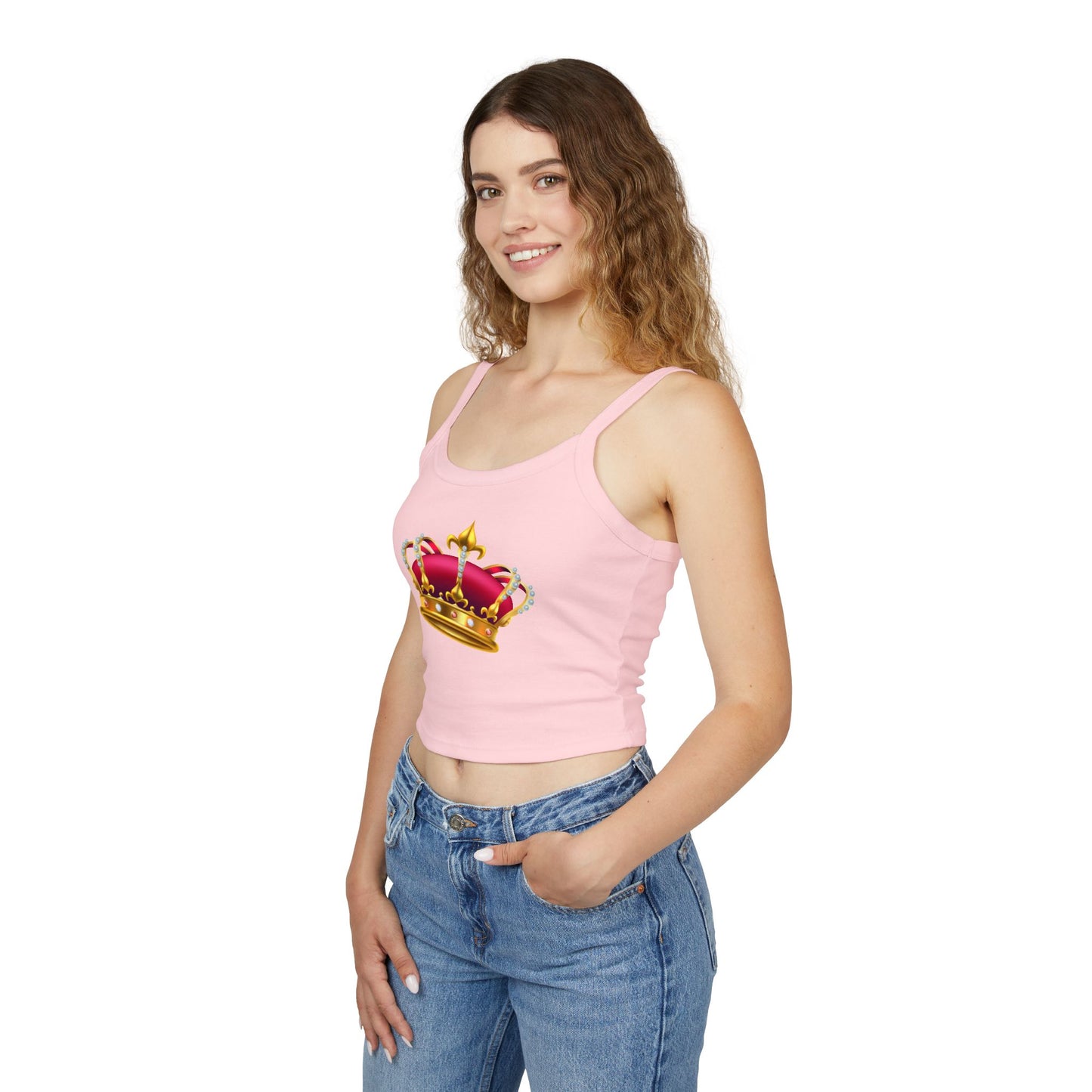 Women's Spaghetti Strap Tank Top - British Royal Crown Design