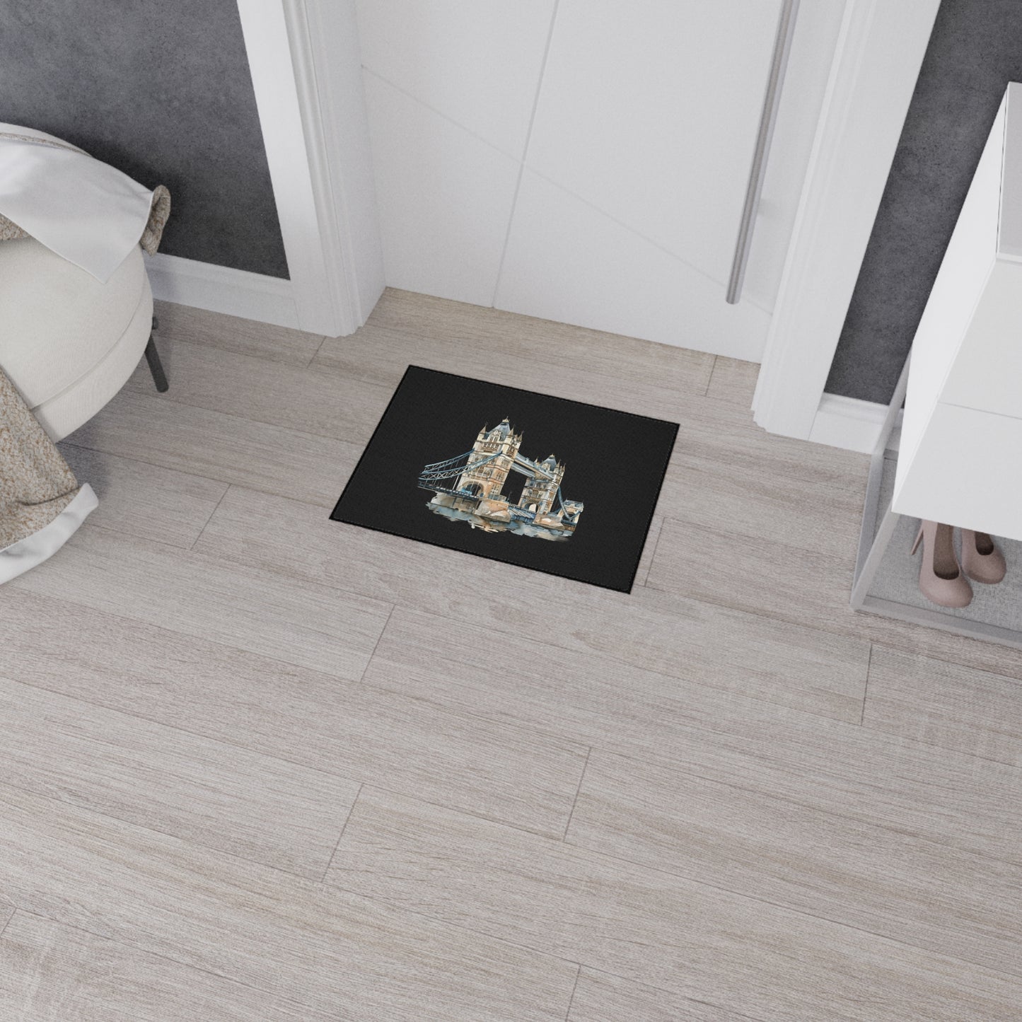 Stylish Heavy Duty Floor Mat - London Bridge Design, Home Decor, Kitchen Mat, Entryway Rug, Unique Gift for Housewarming