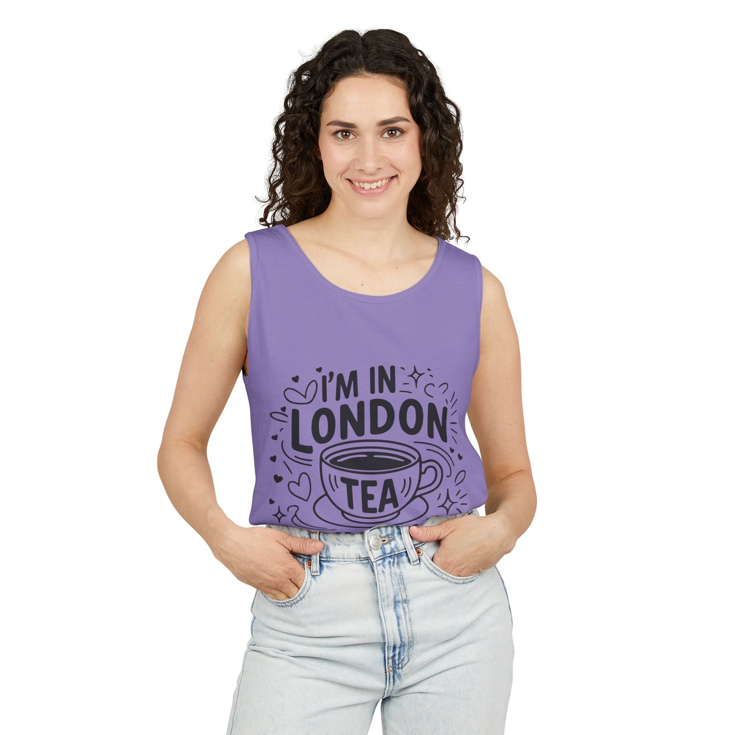 Unisex Garment-Dyed Tank Top - I'm in London Tea Anyone?