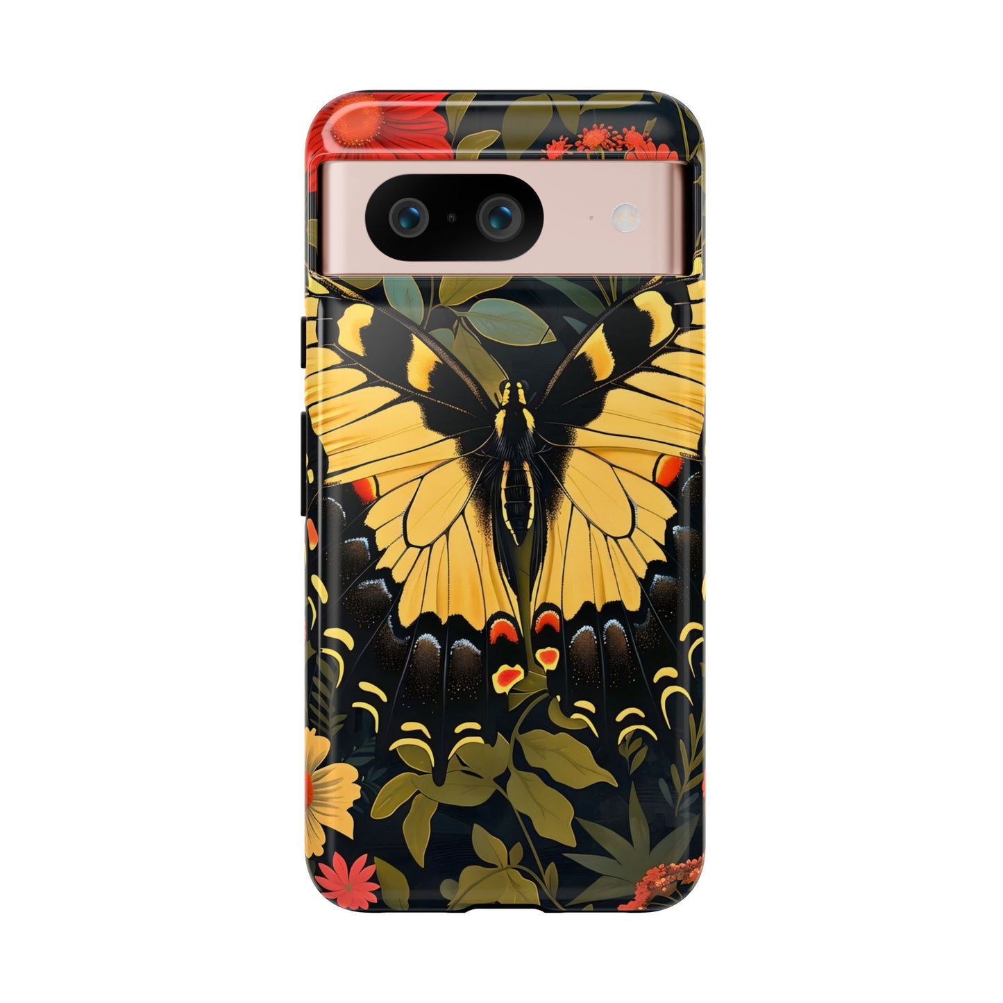Butterfly Floral Phone Case, Tough Cases with Vibrant Design, Protective Cover for Nature Lovers, Gift for Her