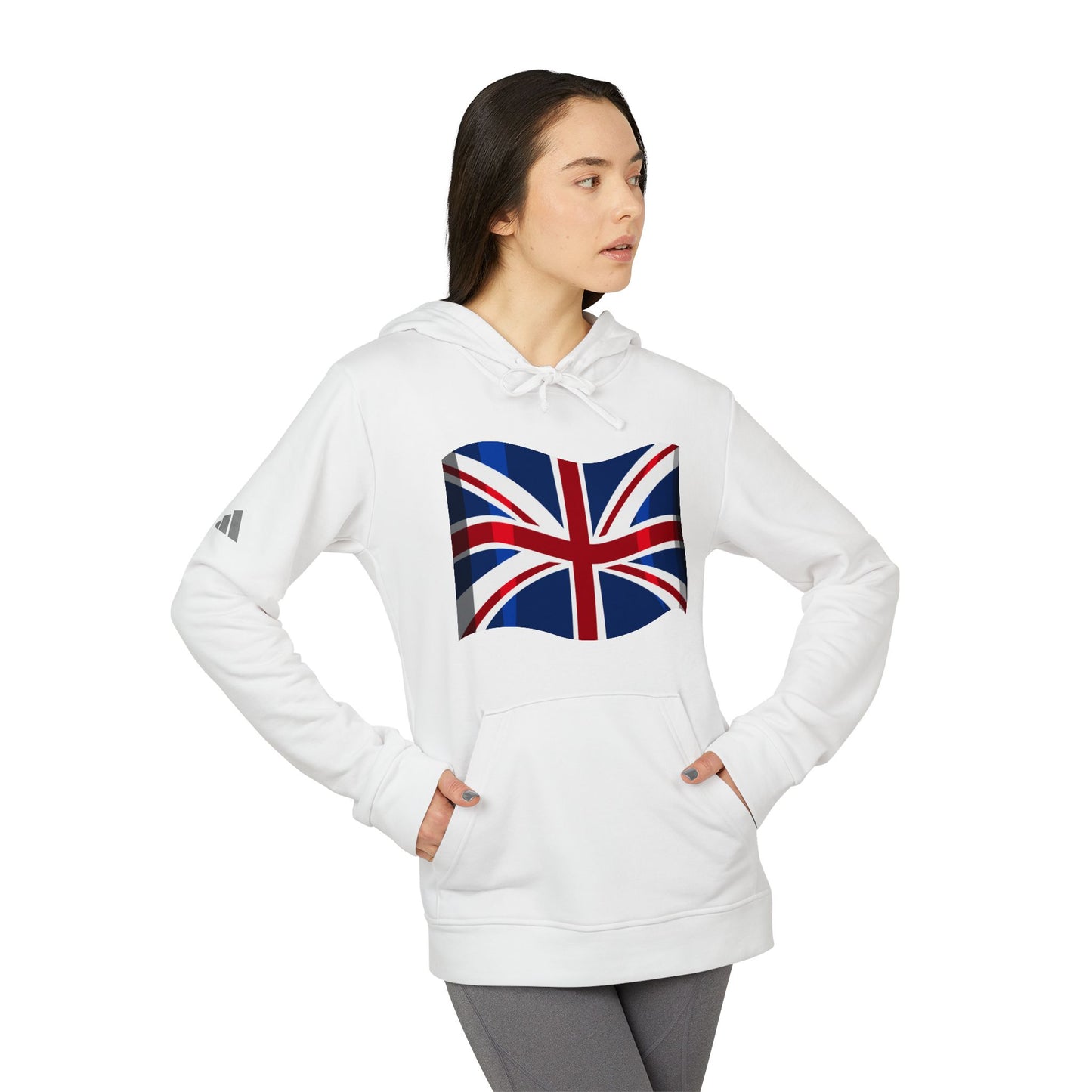 adidas Unisex Fleece Hoodie - Waving Proud - The Union Jack Flag