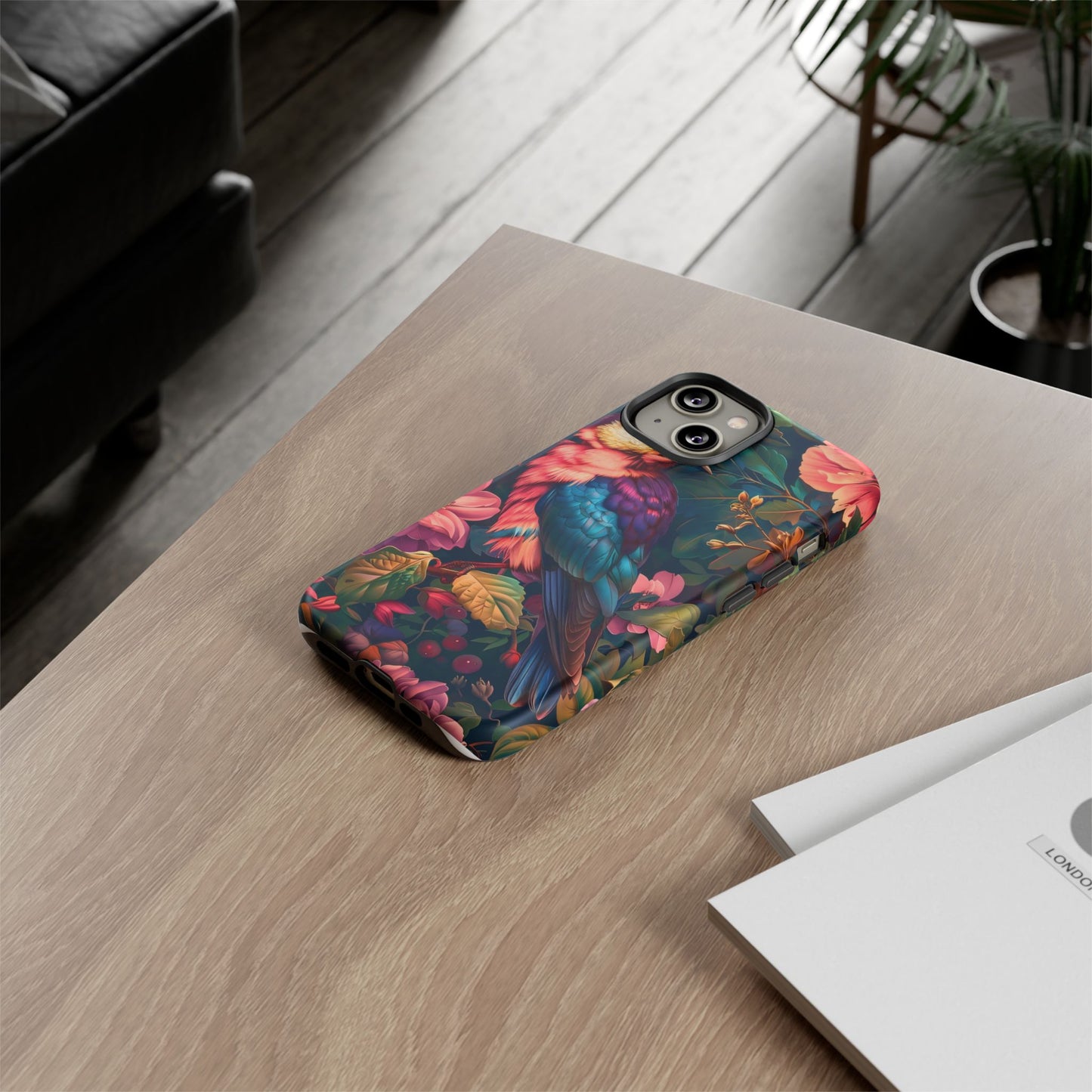Tough Cases: Vibrant Tropical Bird Phone Case, Floral Smartphone Cover, Nature Lover Gift, Boho Phone Accessory, Cute Bird Case