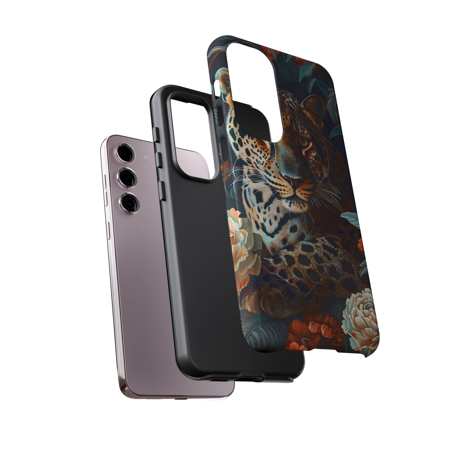 Wildlife Phone Case with Leopard Design | Tough Cases, Animal Prints, Floral Phone Cover, Gift for Nature Lovers, Unique Phone Accessories