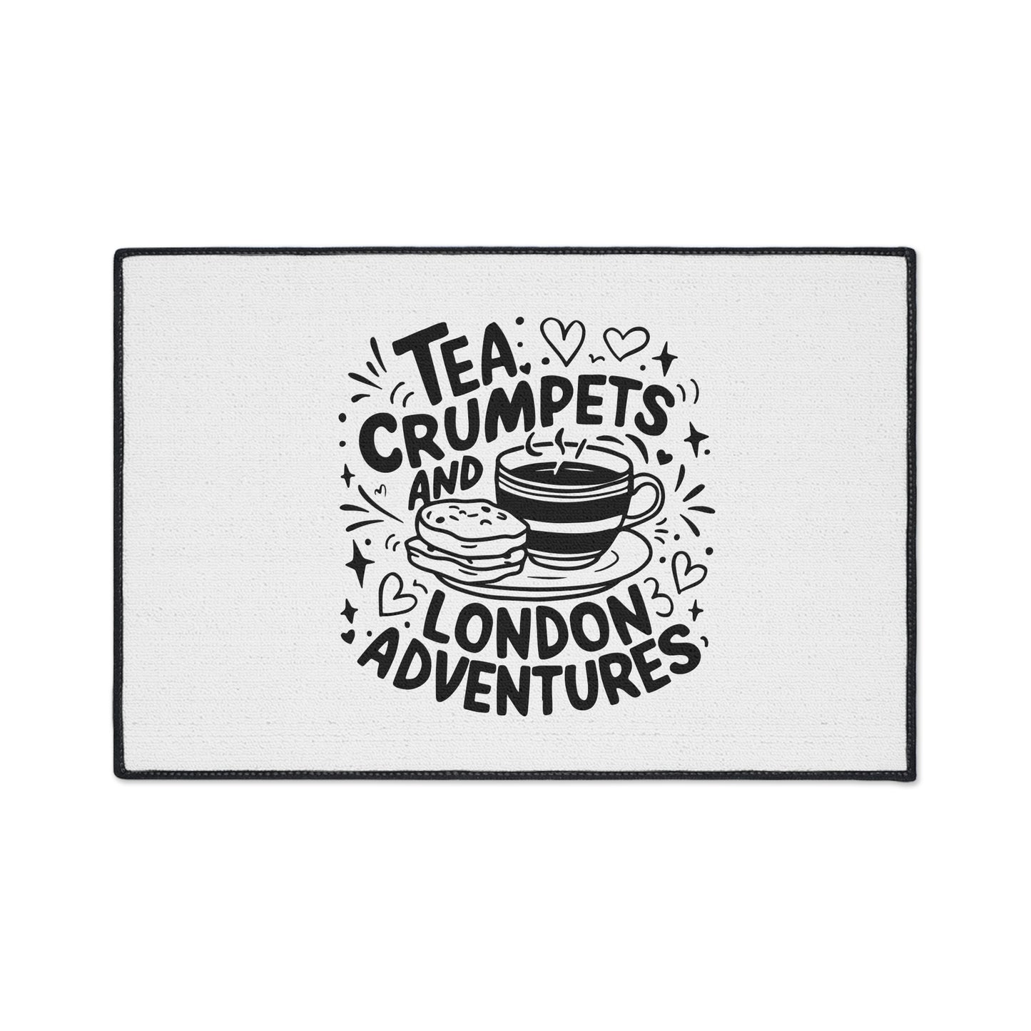 Tea & Crumpets Adventure Mat - Heavy Duty Floor Mat for Kitchen, Entryway, Dining Room, Gifts for Tea Lovers, Home Decor