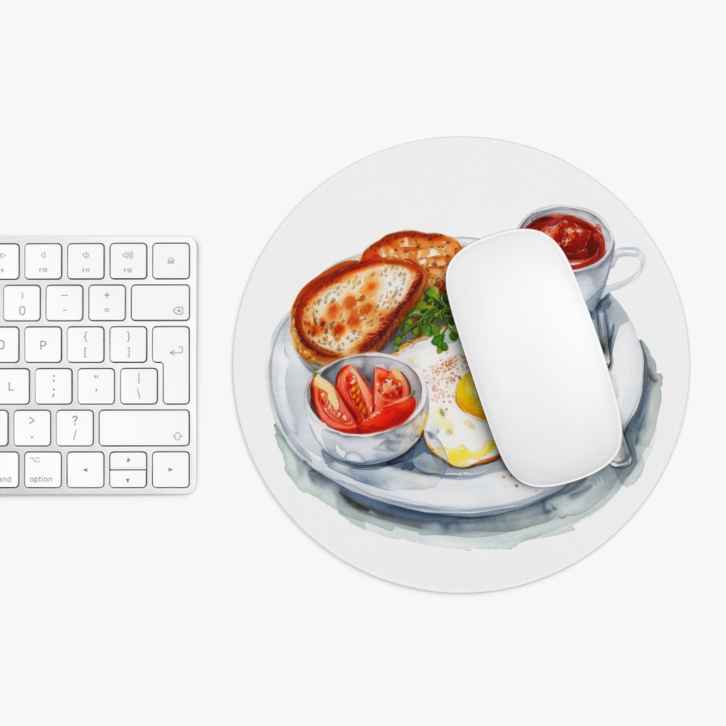 Breakfast Lover's Mouse Pad - Cute Food Art, Desk Accessory, Gift for Foodies, Kitchen Decor, Office Supplies