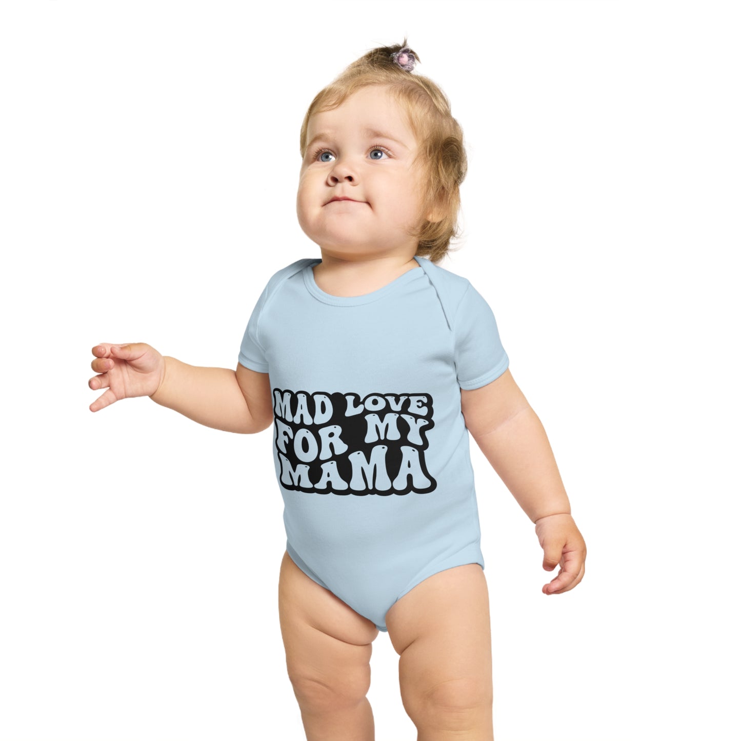 Cute 'Mad Love for My Mama' Short Sleeve Baby Bodysuit