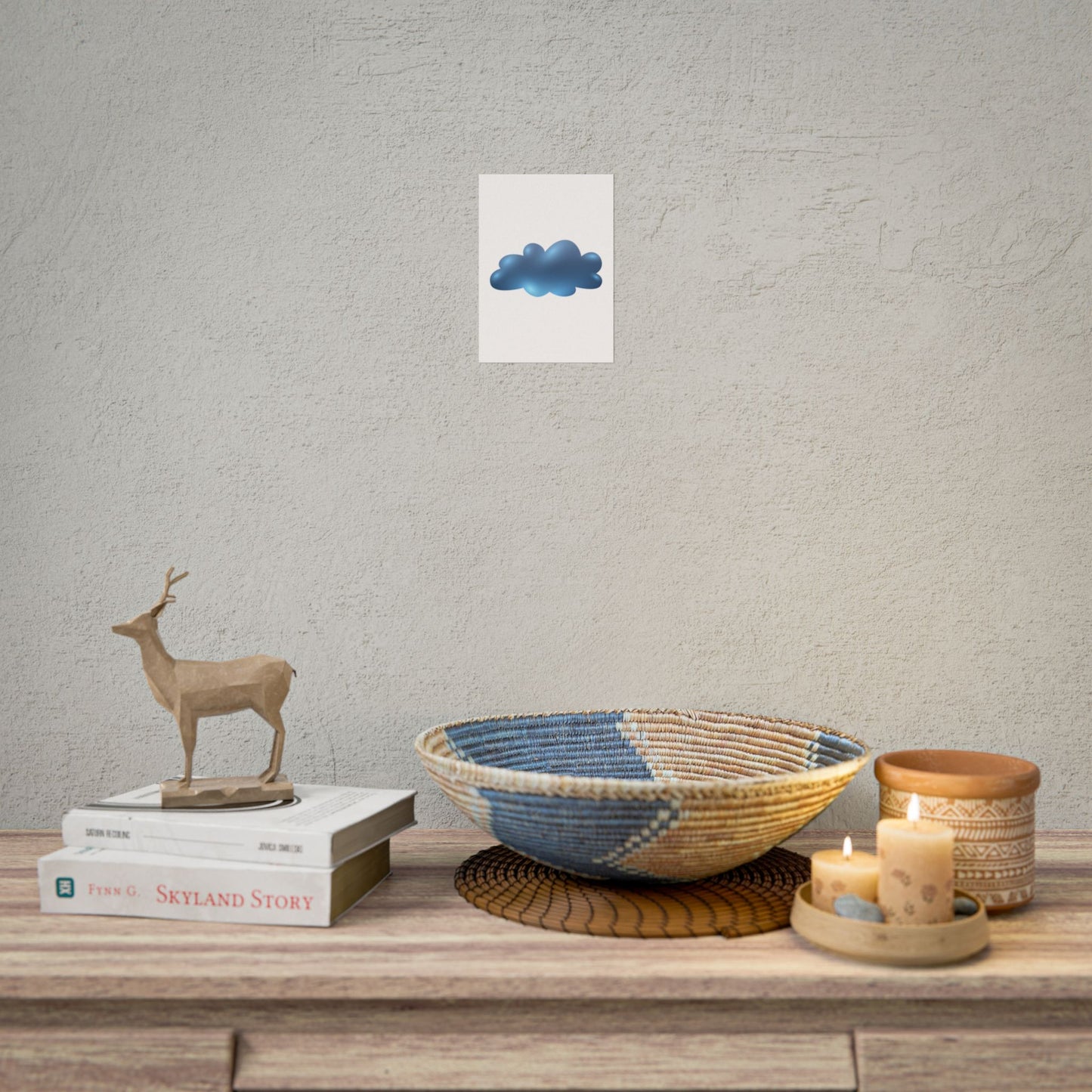 Blue Cloud Art Print, Minimalist Wall Decor, Kids Room Wall Art, Nursery Poster, Aesthetic Home Decor, Modern Art Print
