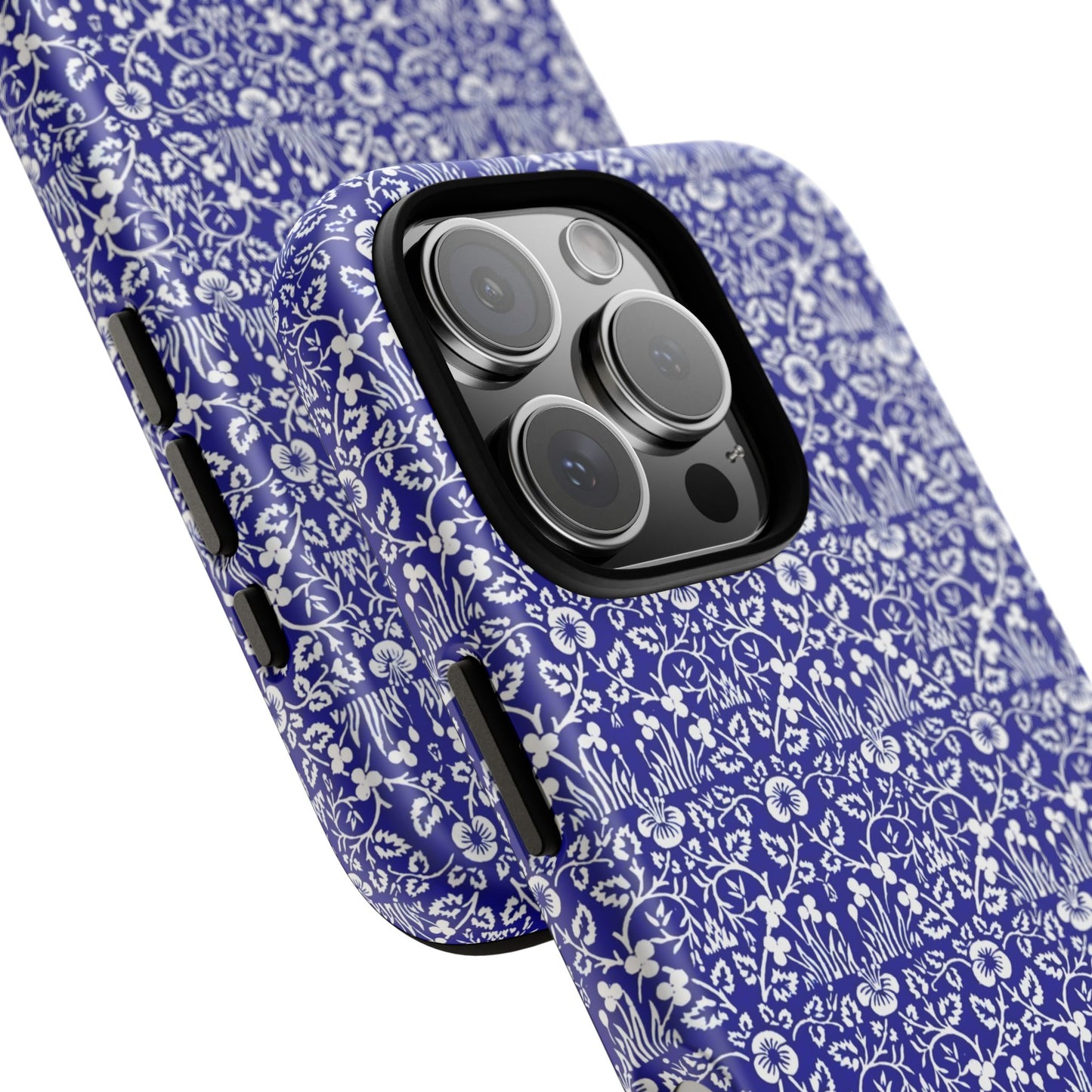 Elegant Floral Phone Case - Tough Cases, Blue Floral Design, Stylish Phone Accessory, Unique Gift, Modern Tech Protection
