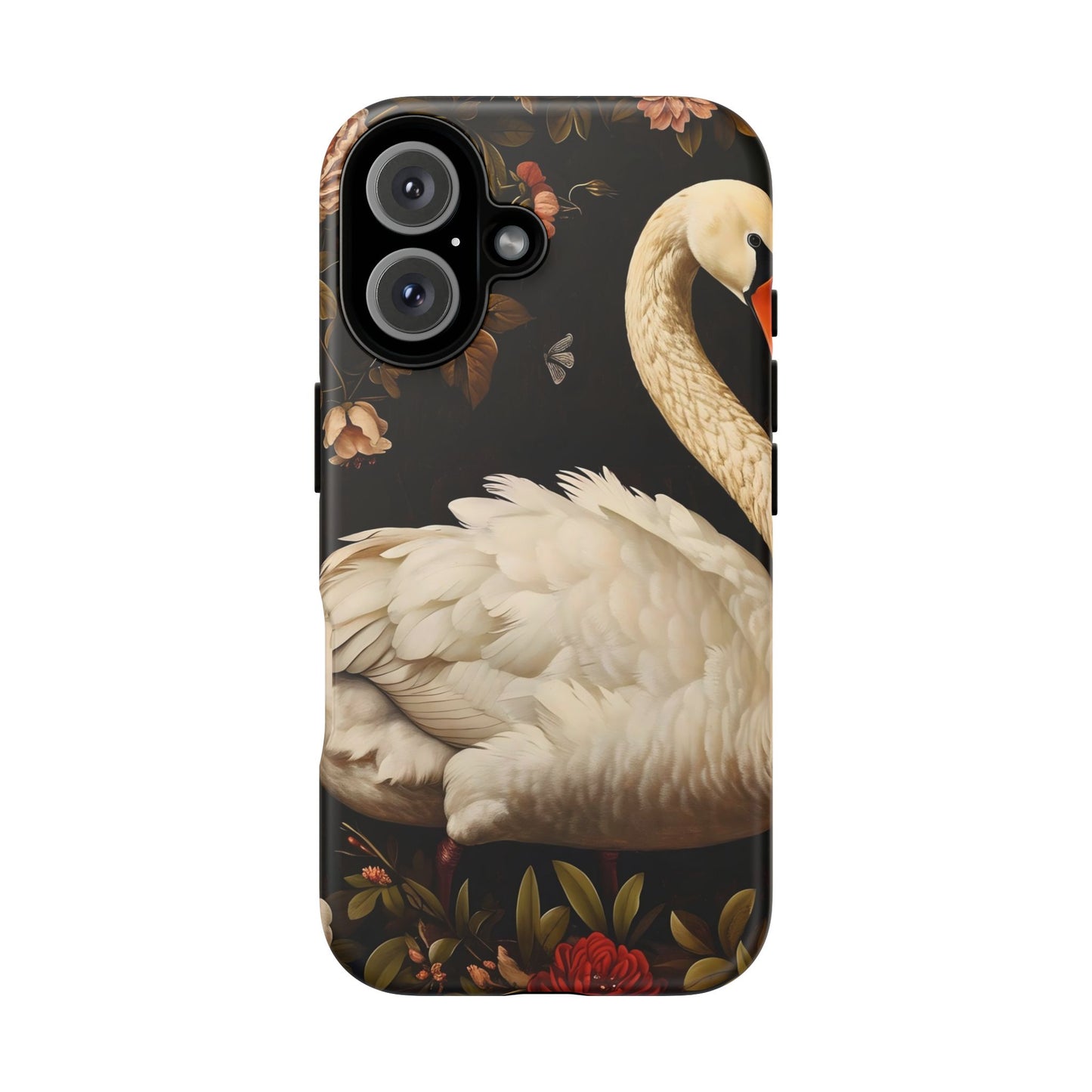 Elegant Swan Phone Case, Floral iPhone Cover, Tough Phone Case, Gift for Her, Nature Lover, Mother's Day, Birthday