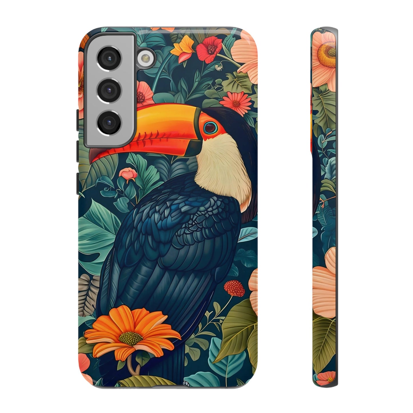 Tropical Toucan Phone Case - Cute Animal Design, Nature Lover Gift, Floral Pattern, Bird Lover Accessory, Summer Vibes