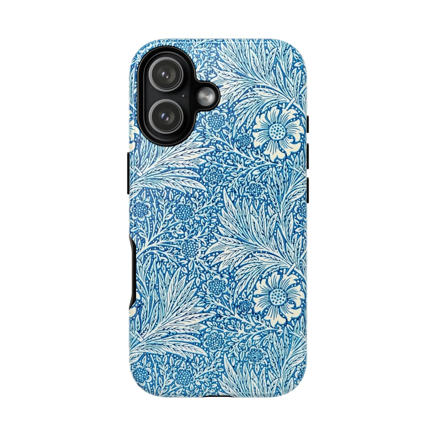 Stylish Phone Case, Tough Floral Phone Cover, Fashionable Tech Accessory, Gift for Her, Blue Flower Design