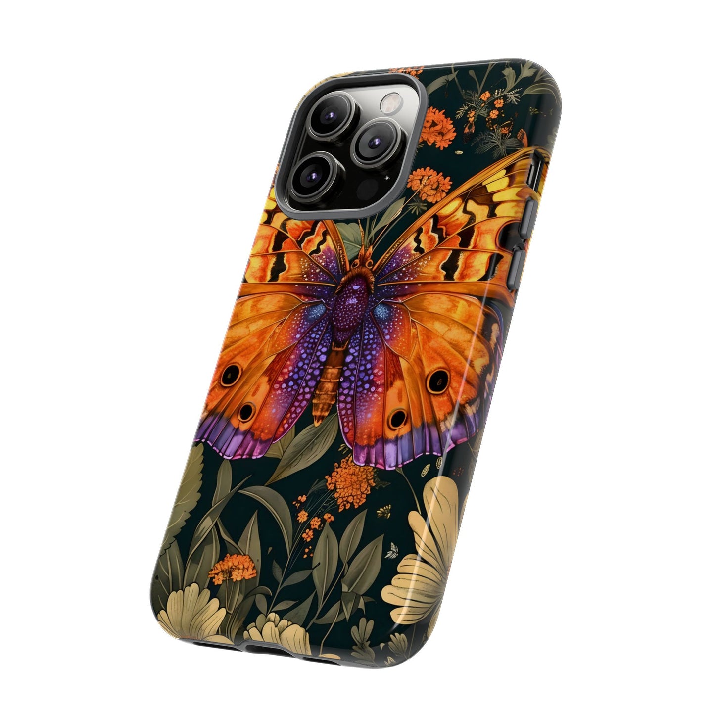 Butterfly Phone Case, Tough Cases for Nature Lovers, Vibrant Floral Design, Gift for Her, Cute Phone Accessories, Butterfly Artwork