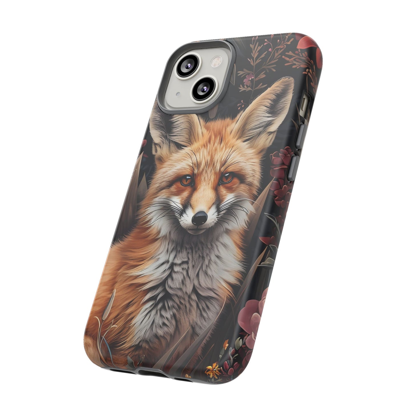 Fox Floral Phone Case, Tough Cases for Animal Lovers, Nature Themed Gift, Cute Phone Cover, Wild Fox Protector