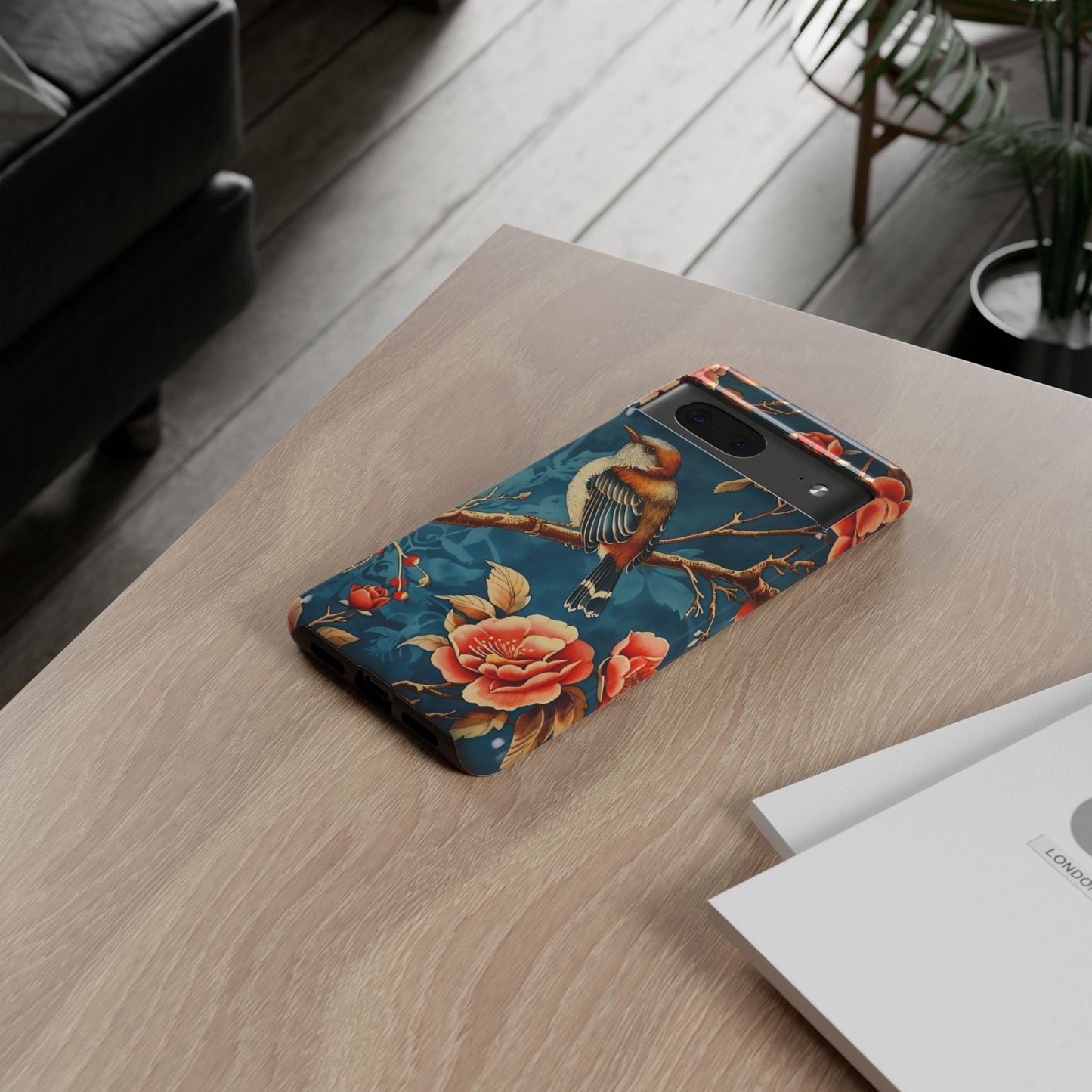 Bird & Floral Phone Case, Tough Cases for Nature Lovers, Gift for Her, Customizable Design, Vibrant Tech Accessories