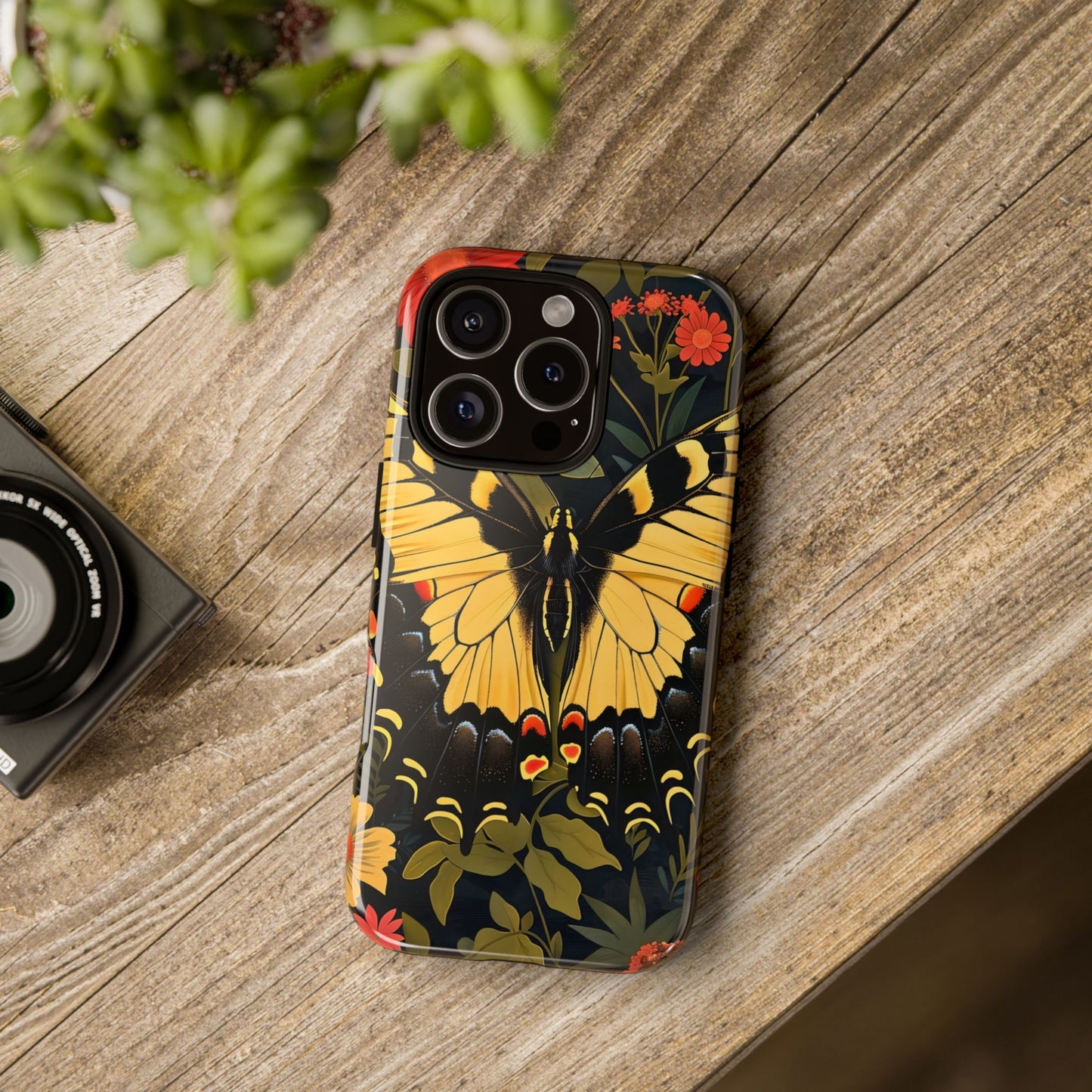 Butterfly Floral Phone Case, Tough Cases with Vibrant Design, Protective Cover for Nature Lovers, Gift for Her