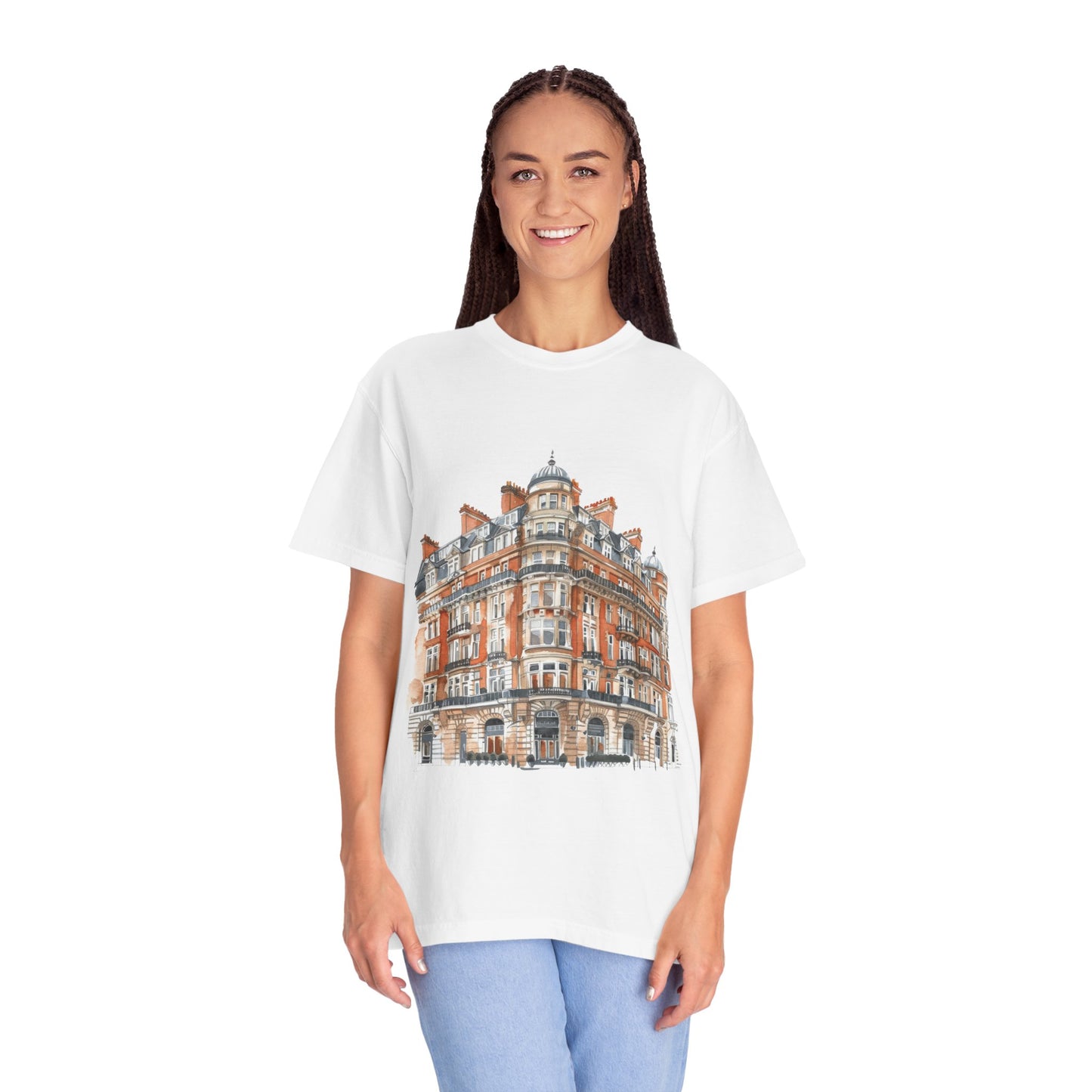 Unisex Garment-Dyed T-shirt - Vintage British Historic Building