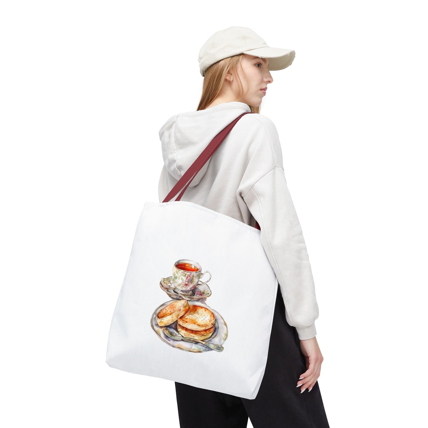 Charming Tea Time Tote Bag, Perfect for Tea Lovers, Gifts for Her, Stylish Shopping Bag, AOP Design Tote, Cozy Winter Accessory