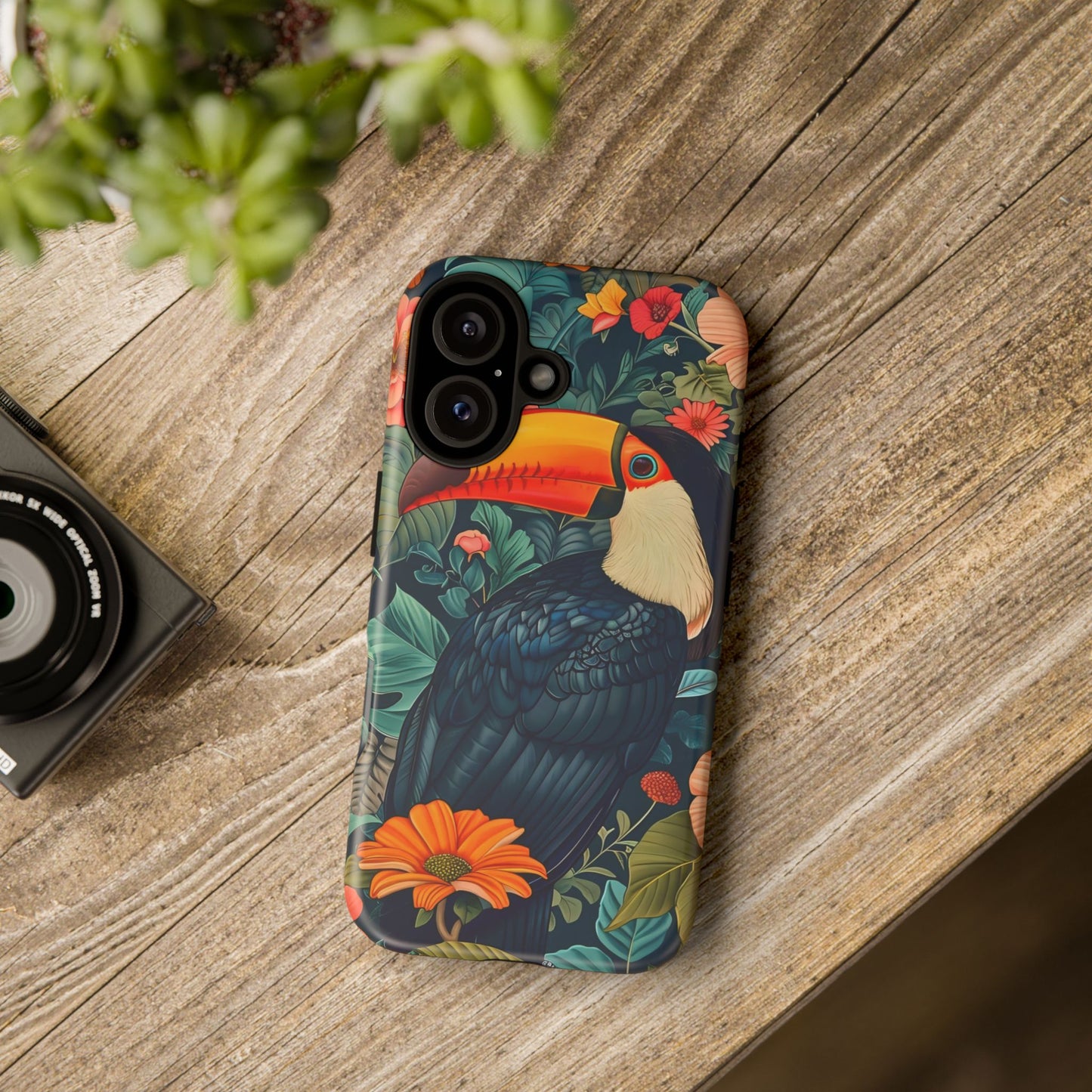 Tropical Toucan Phone Case - Cute Animal Design, Nature Lover Gift, Floral Pattern, Bird Lover Accessory, Summer Vibes