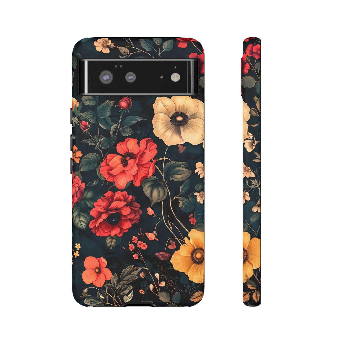 Floral Phone Case, Tough Cases, Flower Motif, Protective Cover, Gift for Her, Floral Design, Spring Accessory