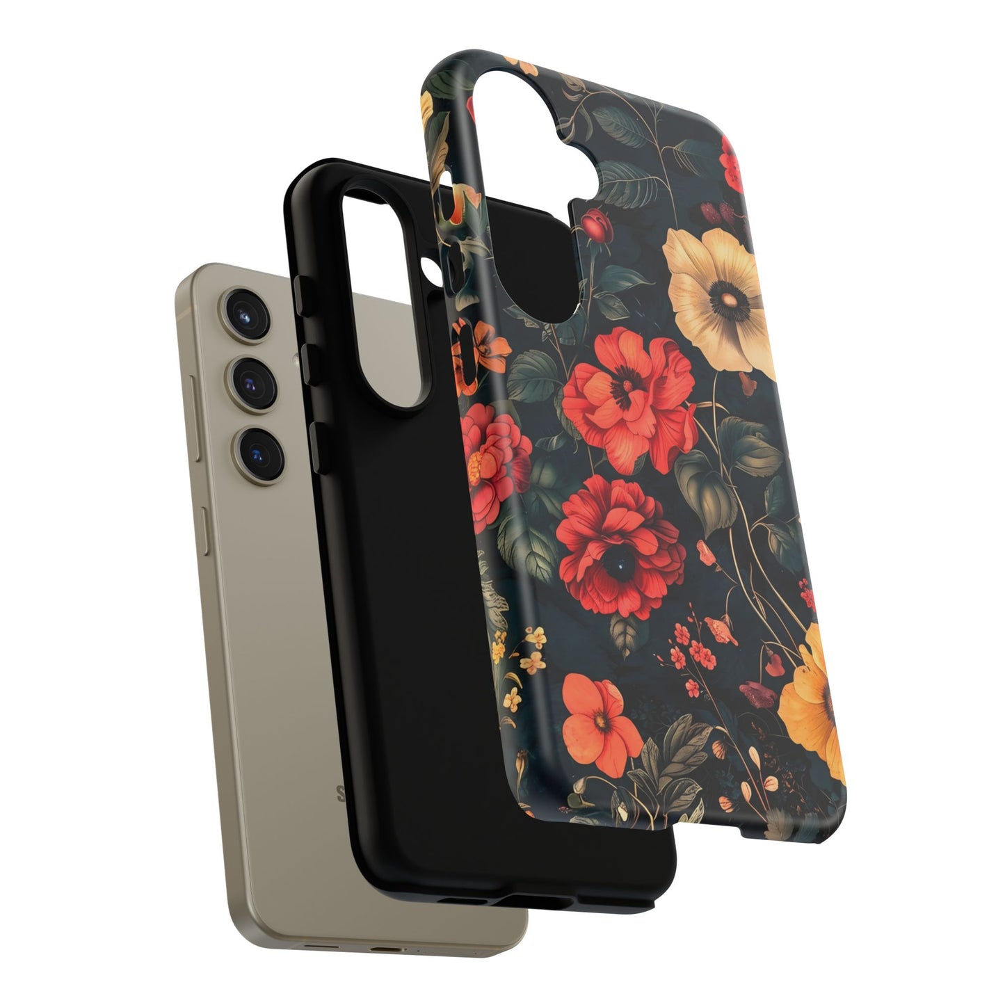 Floral Phone Case, Tough Cases, Flower Motif, Protective Cover, Gift for Her, Floral Design, Spring Accessory