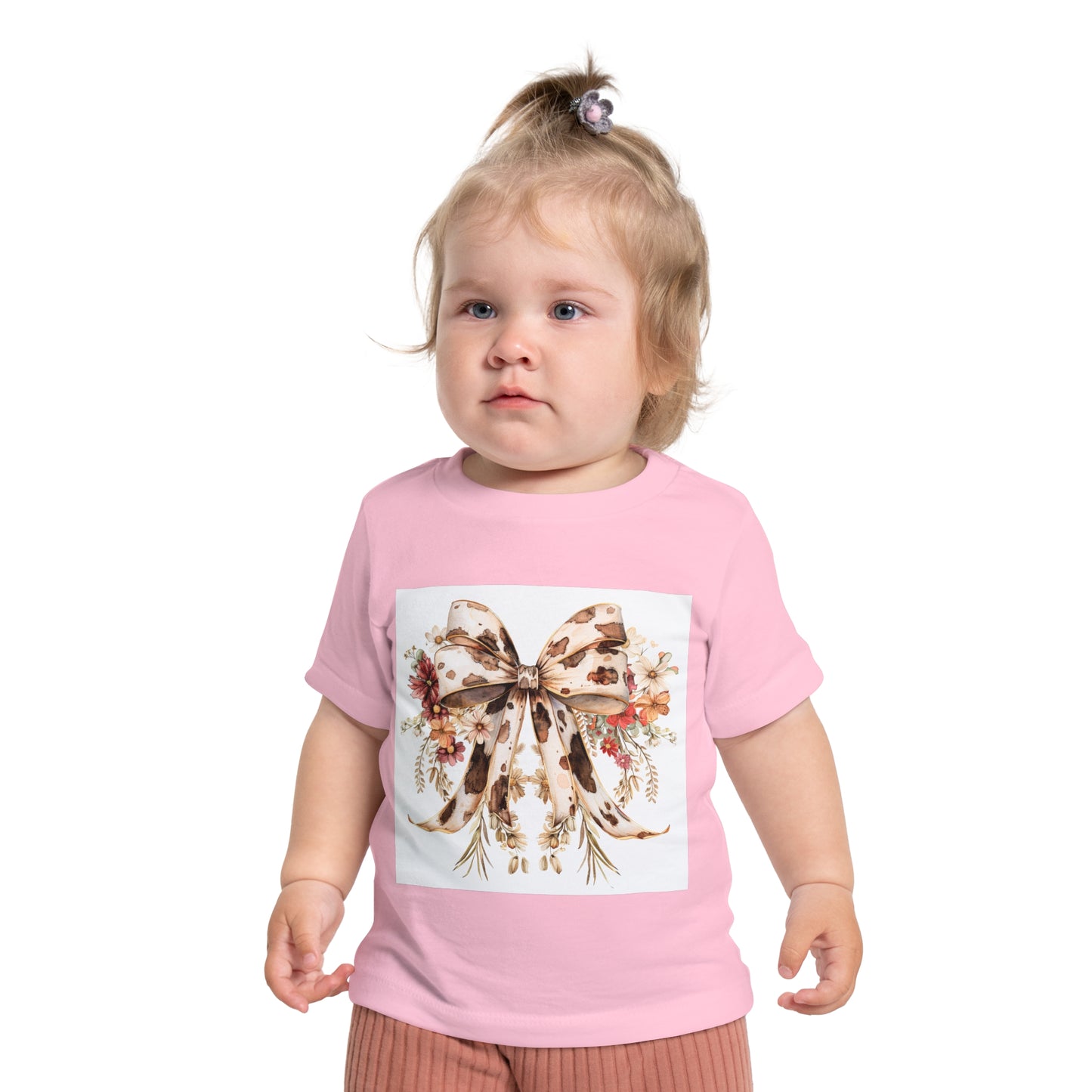Floral Bow Baby T-Shirt - Cute Kids Apparel for Celebrations & Special Occasions