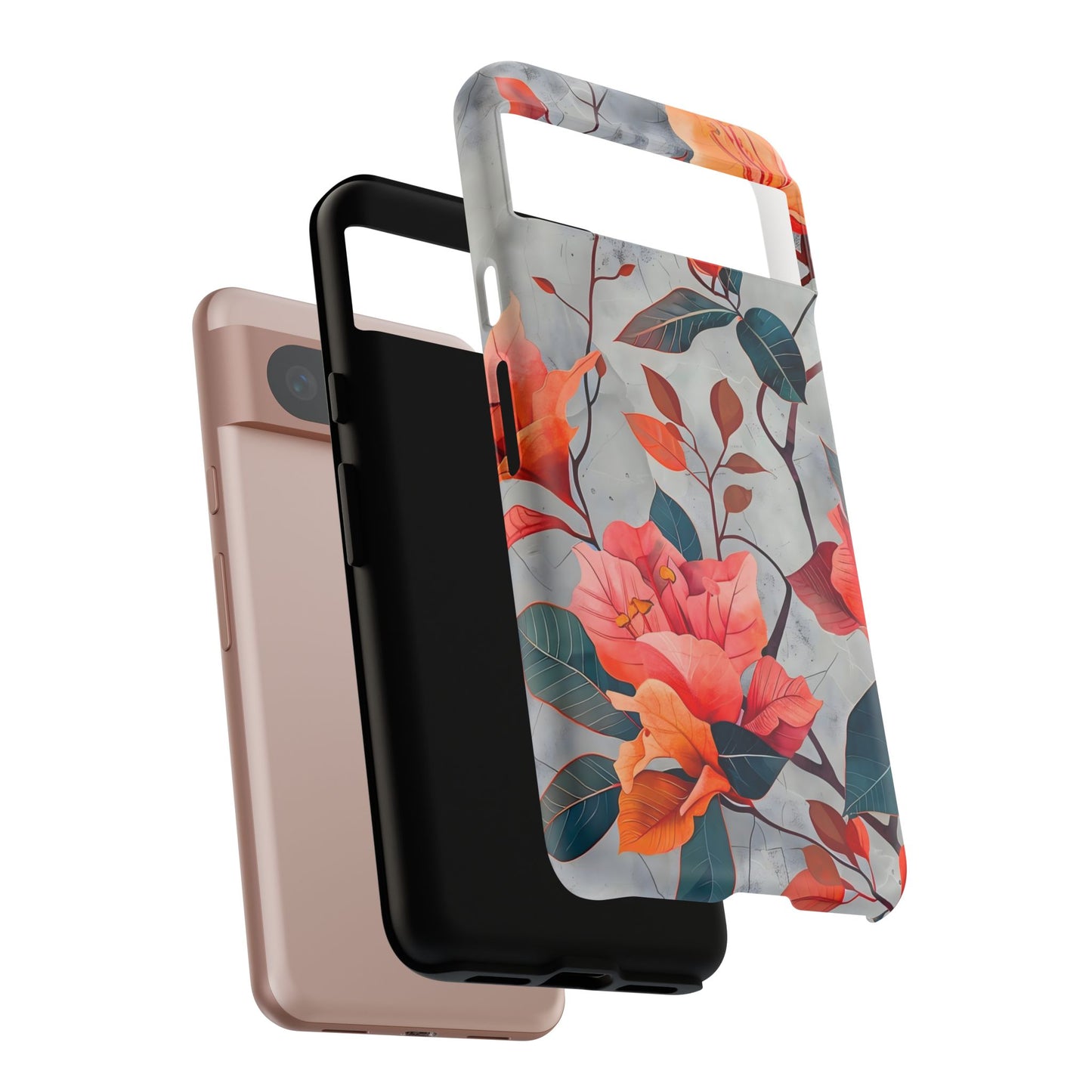 Floral Phone Case, Tough Cases, Flower Power, Gift for Her, Decorative Phone Cover, Trendy Accessories, Everyday Style