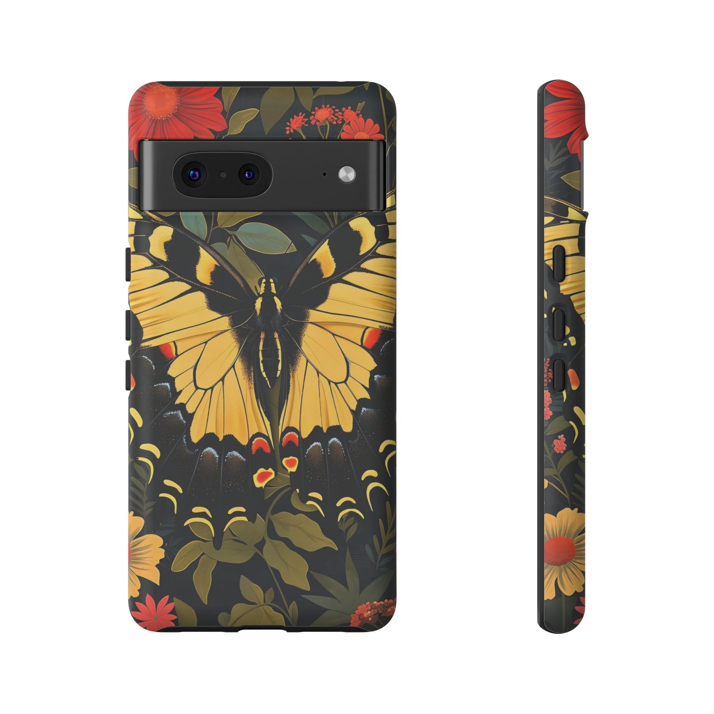 Butterfly Floral Phone Case, Tough Cases with Vibrant Design, Protective Cover for Nature Lovers, Gift for Her