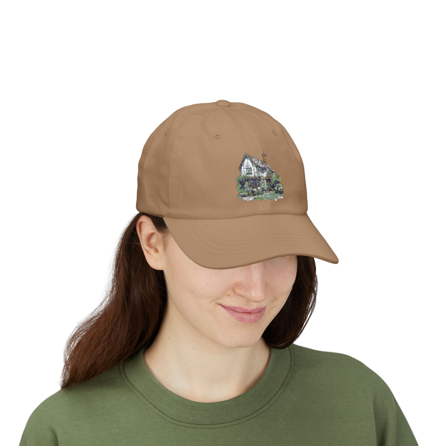 Classic Dad Cap with Charming House Design, Dad Hat Gift, Summer Accessory, Outdoor Cap, Casual Style