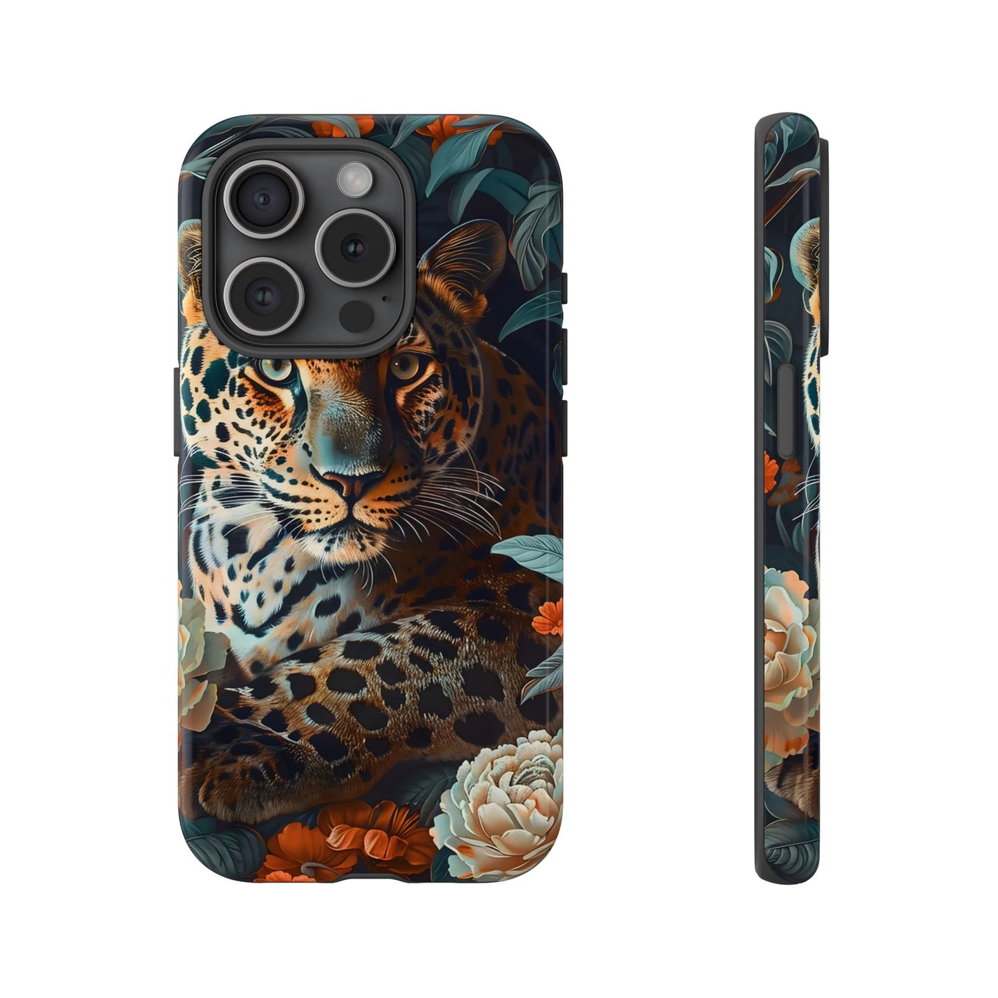 Wildlife Phone Case with Leopard Design | Tough Cases, Animal Prints, Floral Phone Cover, Gift for Nature Lovers, Unique Phone Accessories